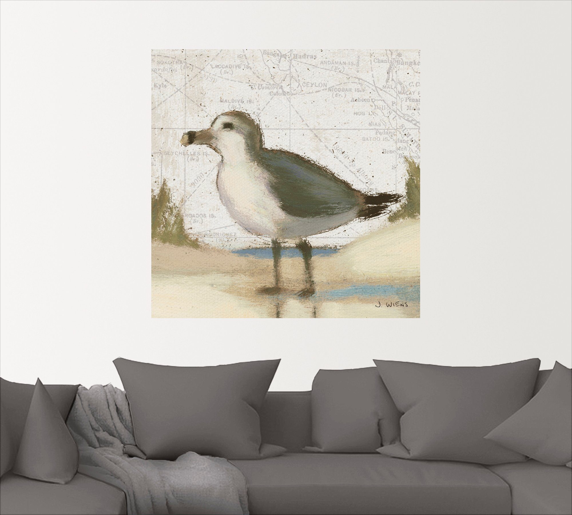 (1 Leinwandbild, St), Möwe oder Artland versch. als Größen Vögel Wandaufkleber II, Wandbild in Poster