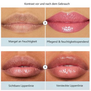 Scheiffy Lipgloss-Set Lippenpflege,lang anhaltende Feuchtigkeit,Lippenöl mit Fruchtgeschmack, 6-tlg.