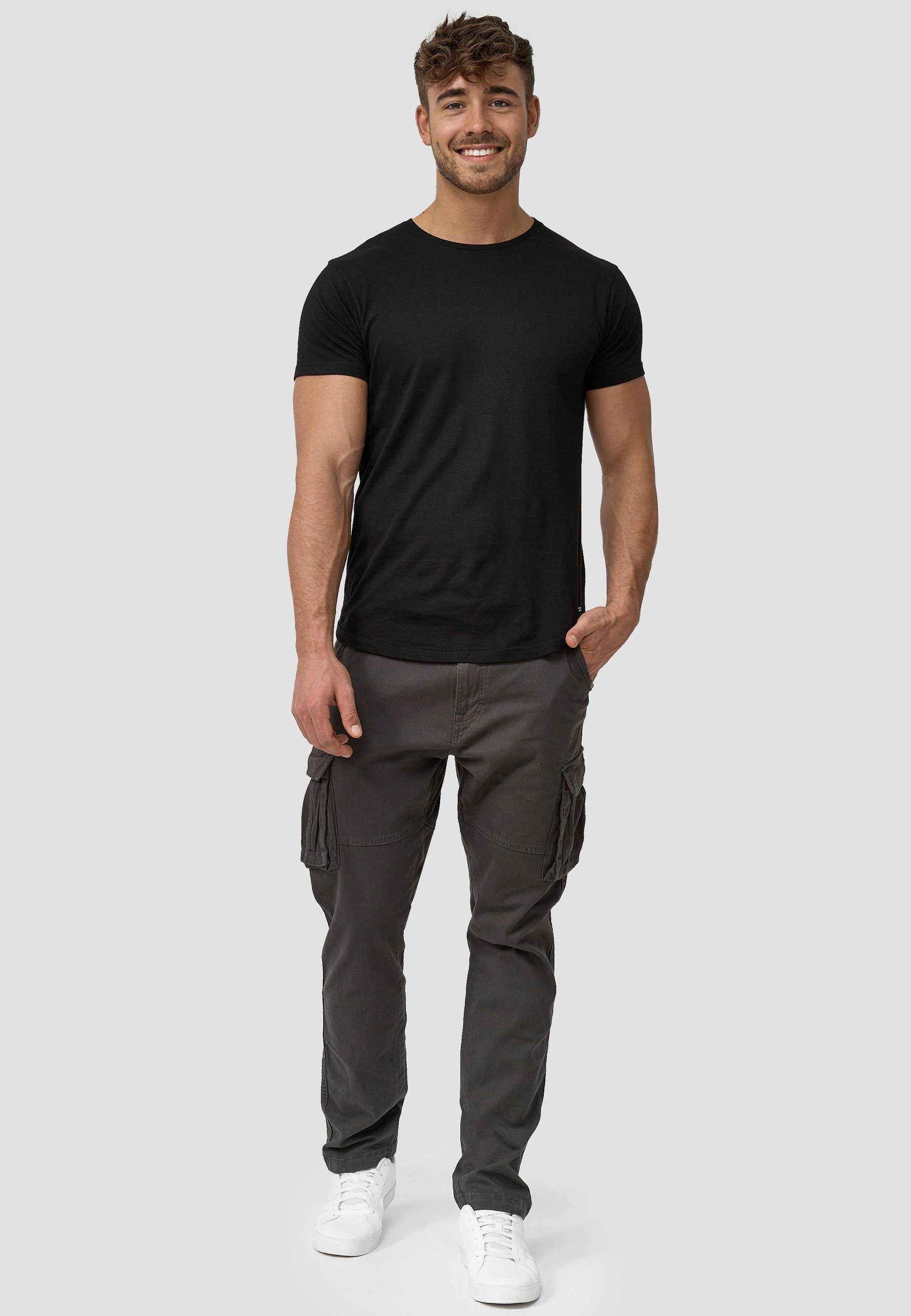 INDICODE Cargohose Herren Mathen Cargo Hose Herrenhose aus elastischer Baumwoll-Qualität, inkl. Gürtel – Bild 4 von 5