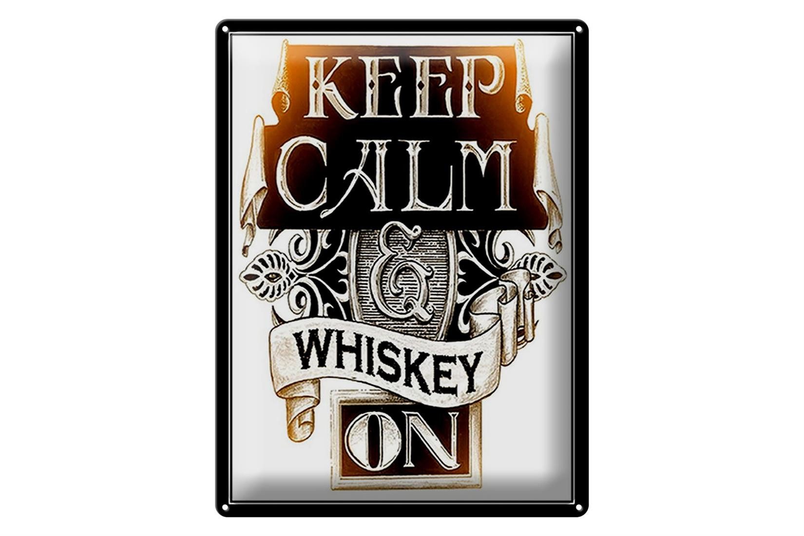 Metallschild Spruch 30x40cm Keep Calm Whiskey on