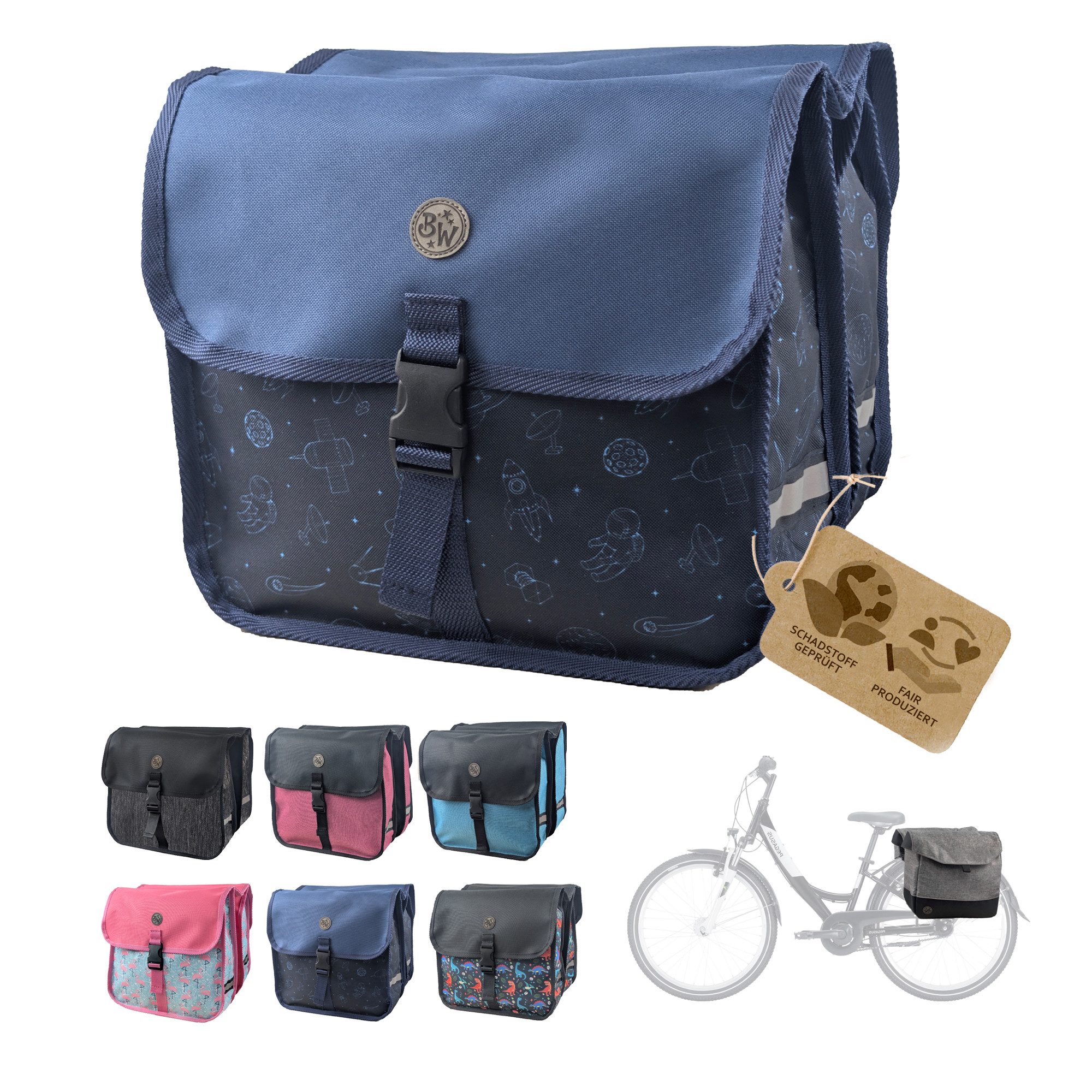 BambiniWelt by Rafael K. Gepäckträgertasche Gepäckträgertasche für Fahrrad 20–26 Zoll robuste Fahrradtasche