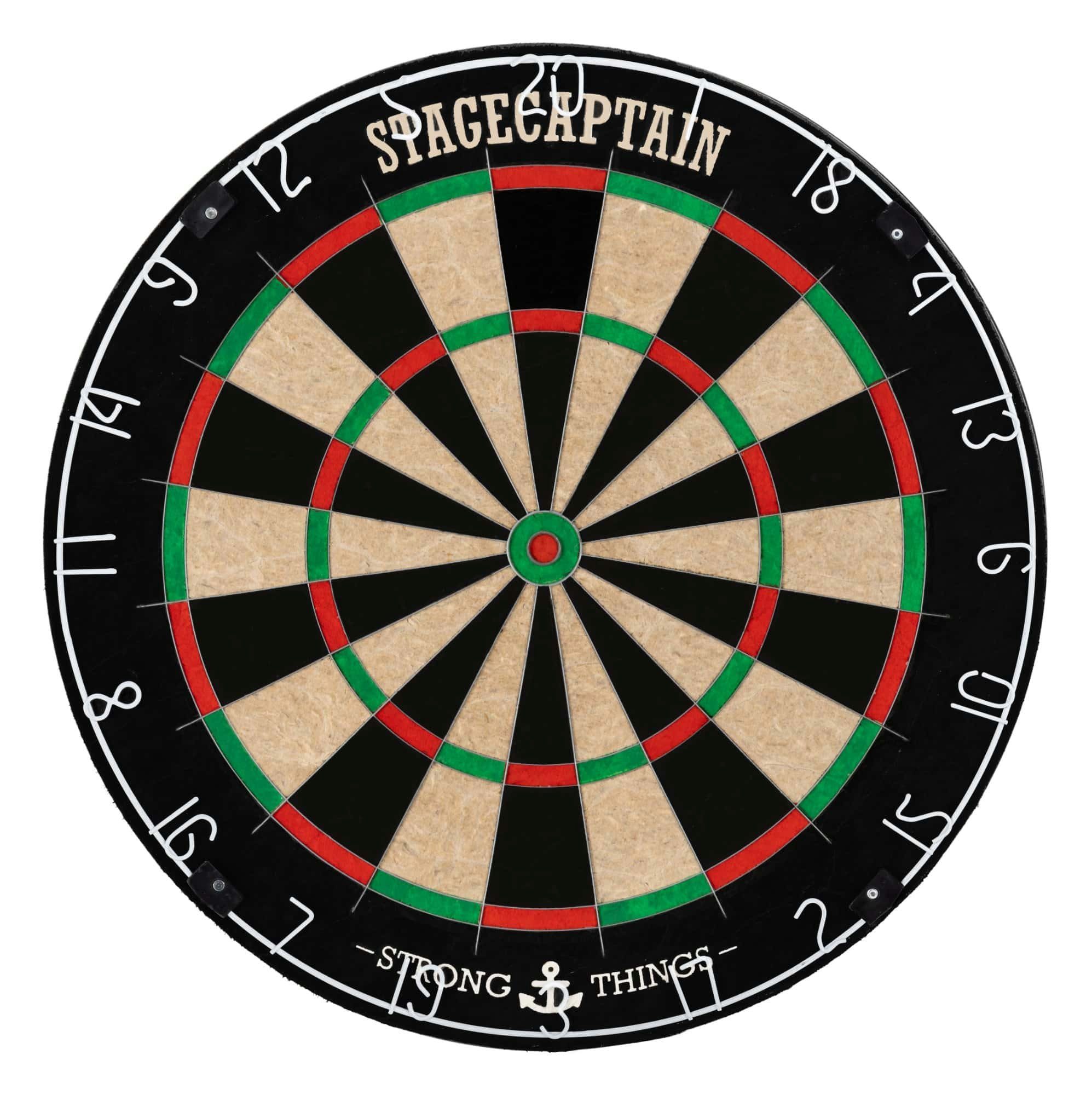 Flights), Drähten Pro, Stagecaptain Dartscheibe Sisal mit Dartpfeilen (Dartboard-Set, 12 BullsEye DBS-1715 6 dünnen Steeldartscheibe aus Catchring, und inkl.