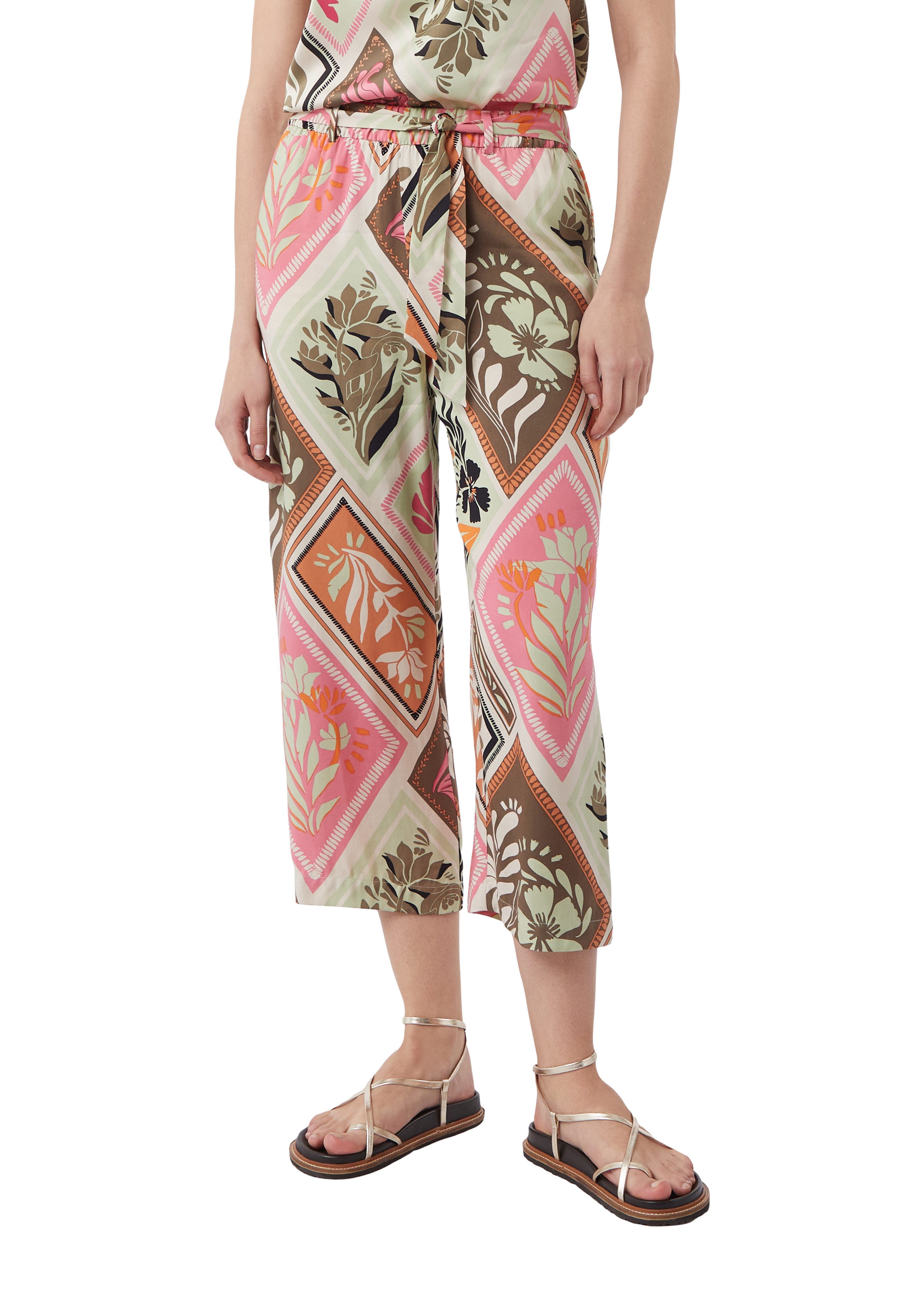 comma 7/8-Hose mit floralem Muster