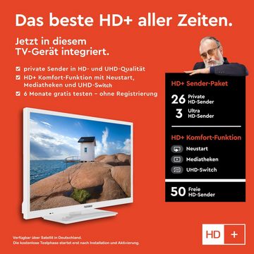 Telefunken XH24SN550MVD-W LCD-LED Fernseher (60 cm/24 Zoll, HD-ready, Smart TV, 12 Volt Anschluss, Triple-Tuner, DVD-Player, 6 Monate HD+ gratis)