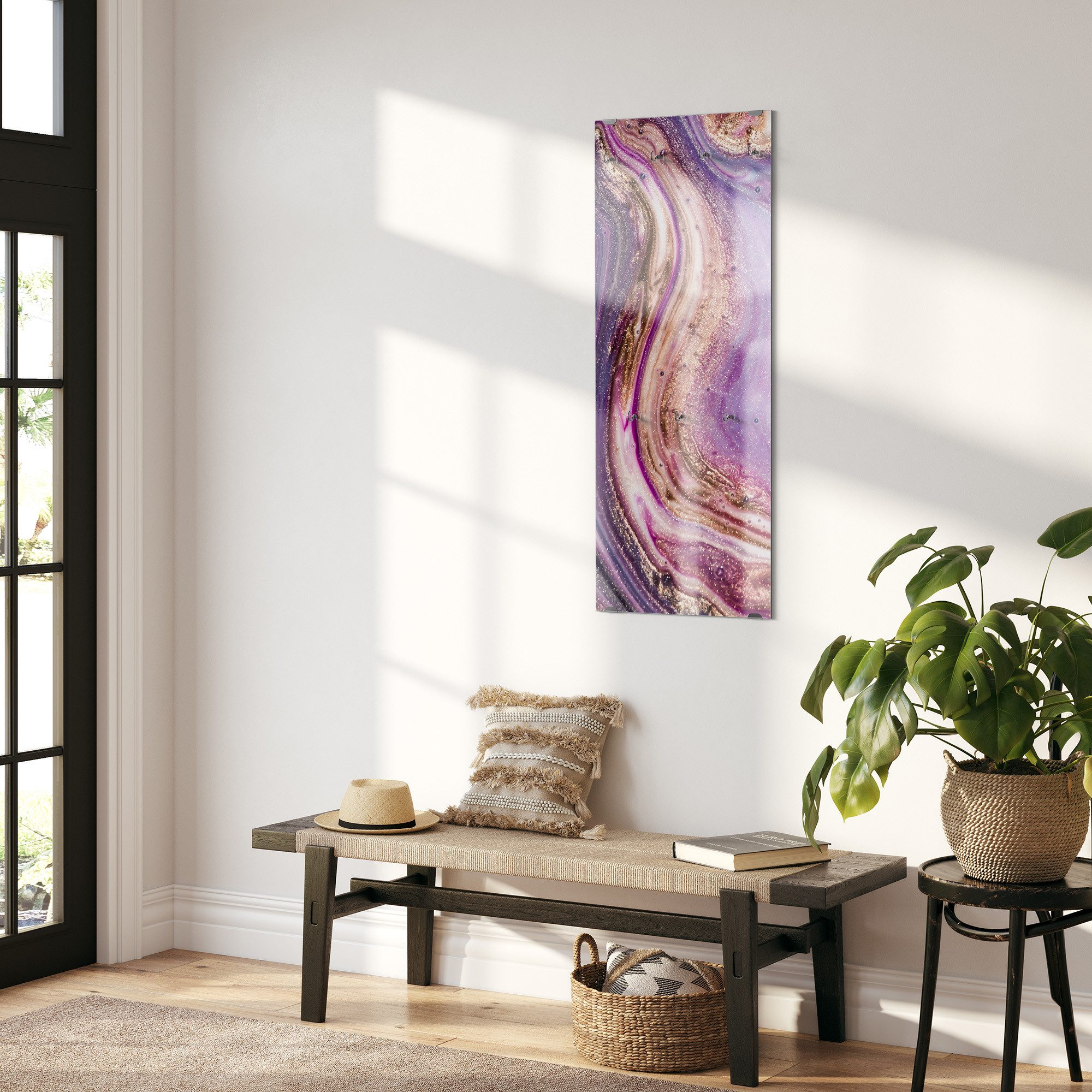 DEQORI Kleiderhaken 'Lebhaftes Paisleymuster', Glas Garderobe hängend Flur Jackenhalter modern Wandgarderobe Haken