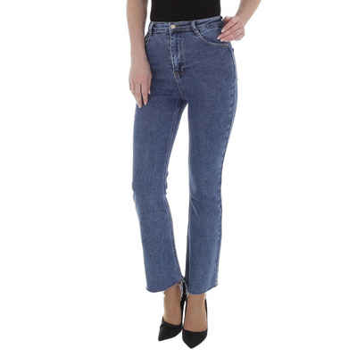 Ital-Design Bootcut-Jeans Damen Freizeit Used-Look Stretch Bootcut Джинси in Blau