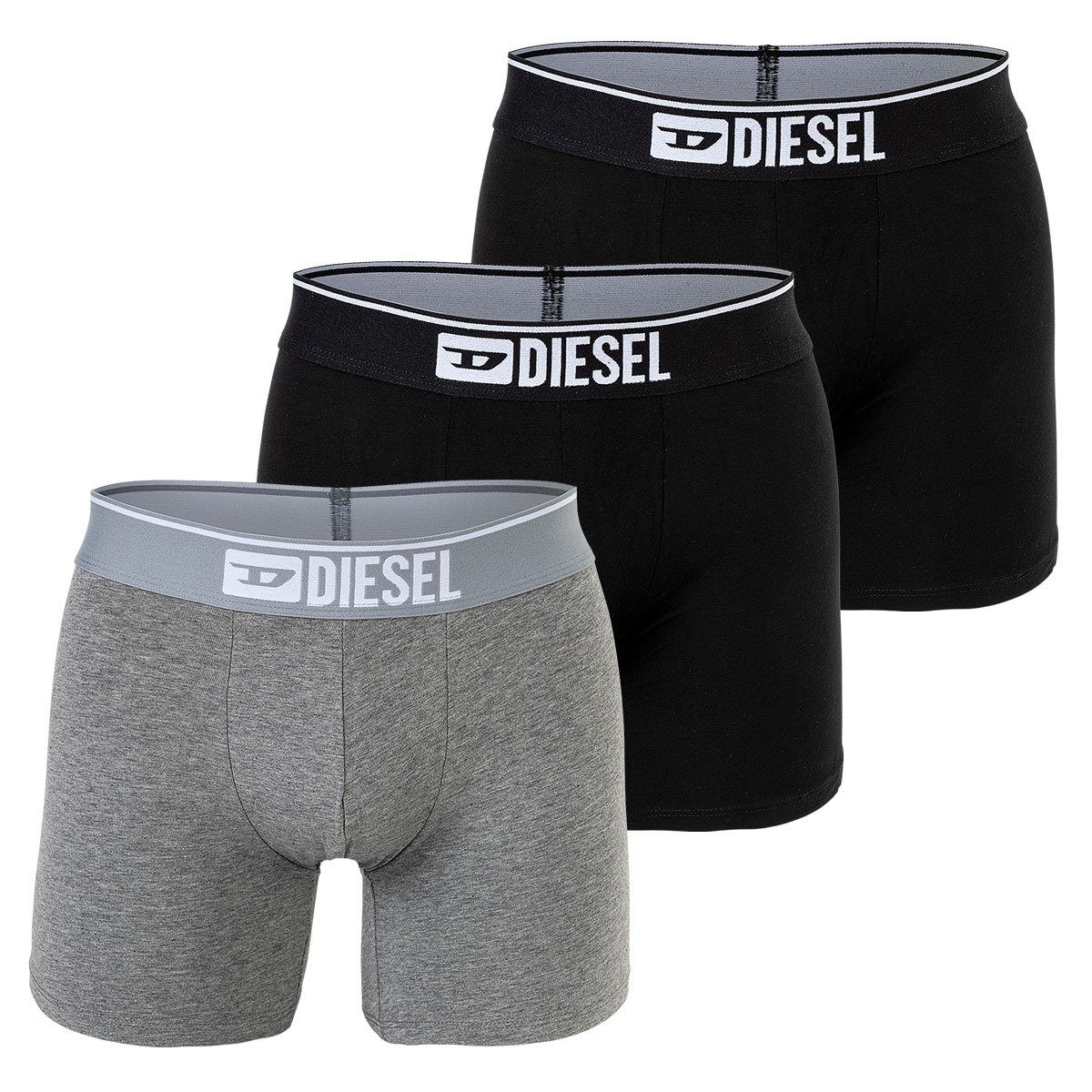 Herren Pack Diesel Boxershorts, Schwarz/Grau Boxer - 3er