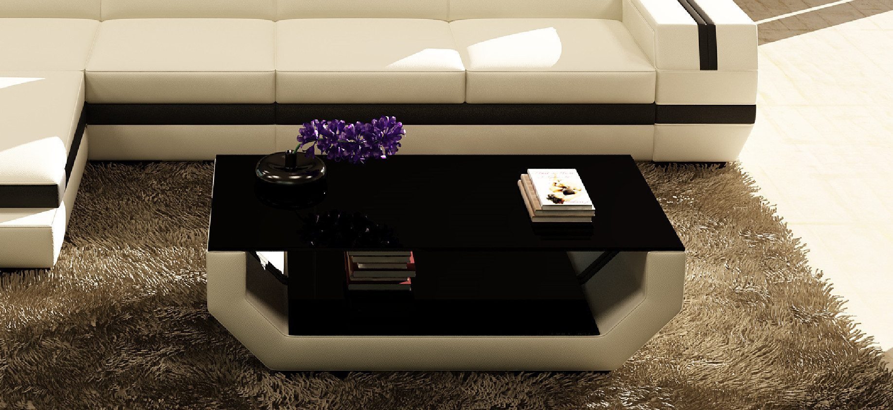 Xlmoebel Couchtisch Polser Polsterleder Beistelltisch mit exklusivem Design (Couchtisch 5099), Hergestellt in Europa