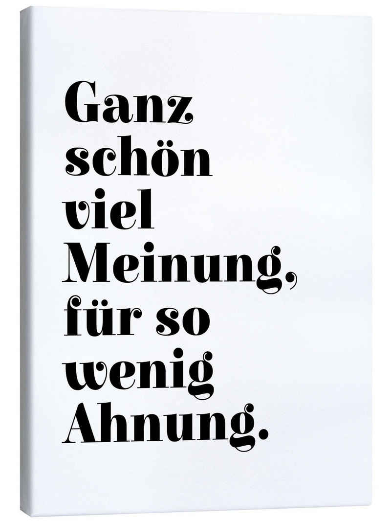 Posterlounge Leinwandbild Typobox, Ganz schön viel Meinung für so wenig Ahnung., Kinderzimmer