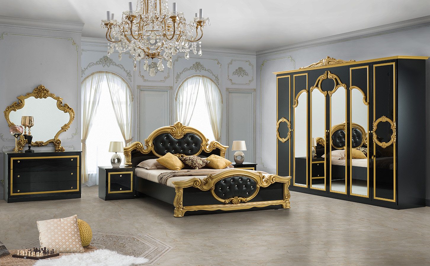 Interdesign24 Schlafzimmer-Set Donna, (6-Teilig, inkl. Spiegeltüren und Pol günstig online kaufen