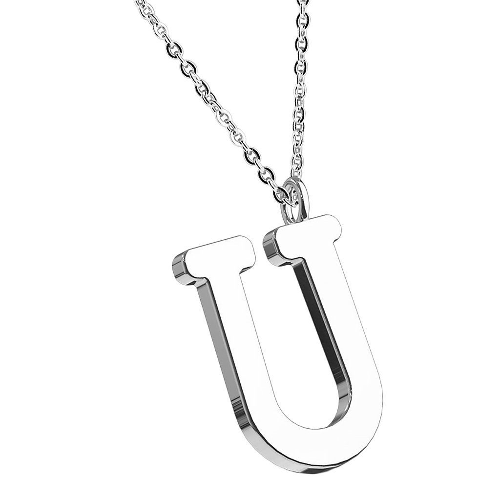 Taffstyle Kette mit Anhänger Damen Halskette Buchstaben Anhänger Kette Silber Schlicht Dezent A-Z (Personalisierte Halskette mit Buchstaben stilvoll und zeitlos - Geschenkidee)