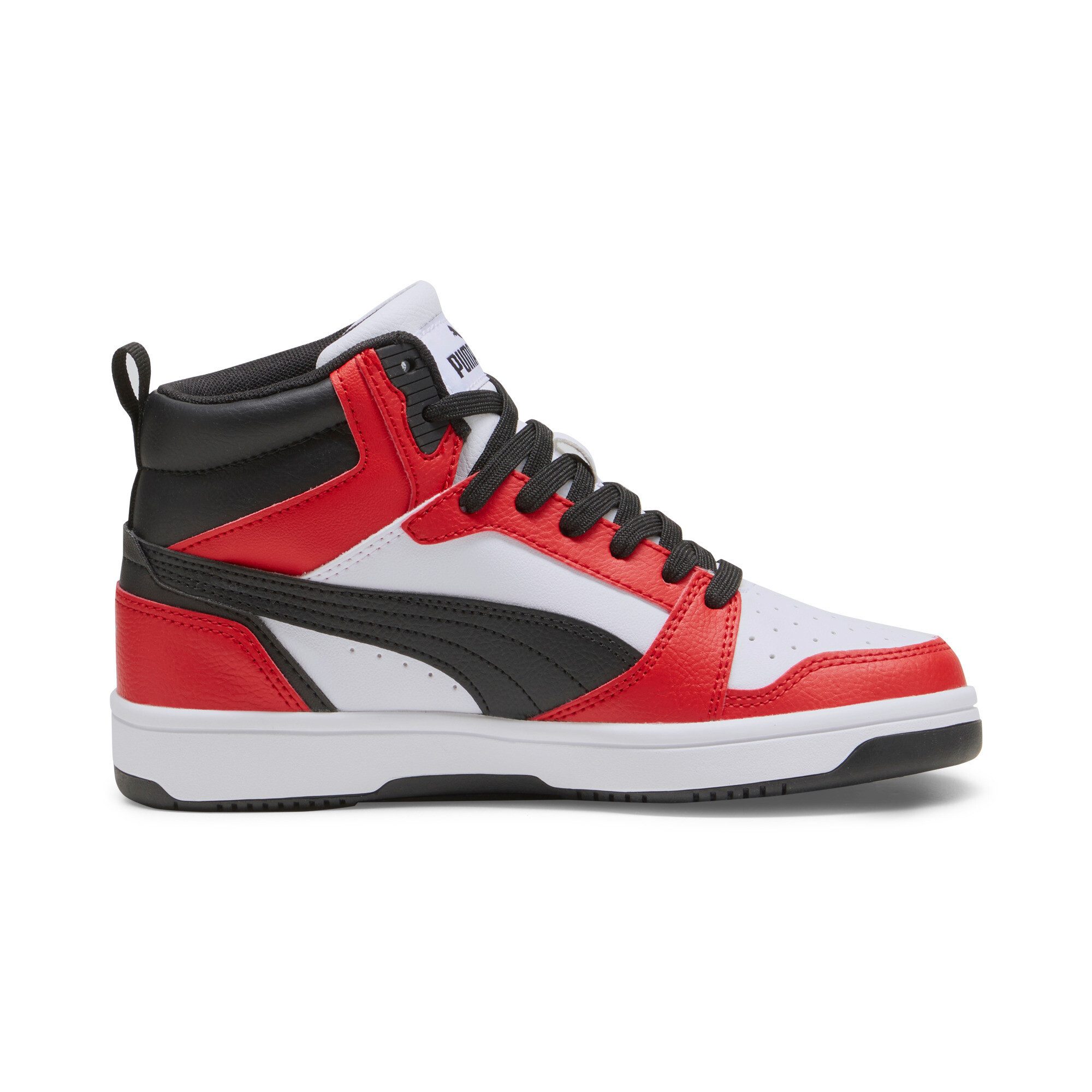 PUMA REBOUND V6 MID JR Sneaker knöchelhoch, retro-inspiriertes Design, mit SOFTFOAM+ Dämpfung