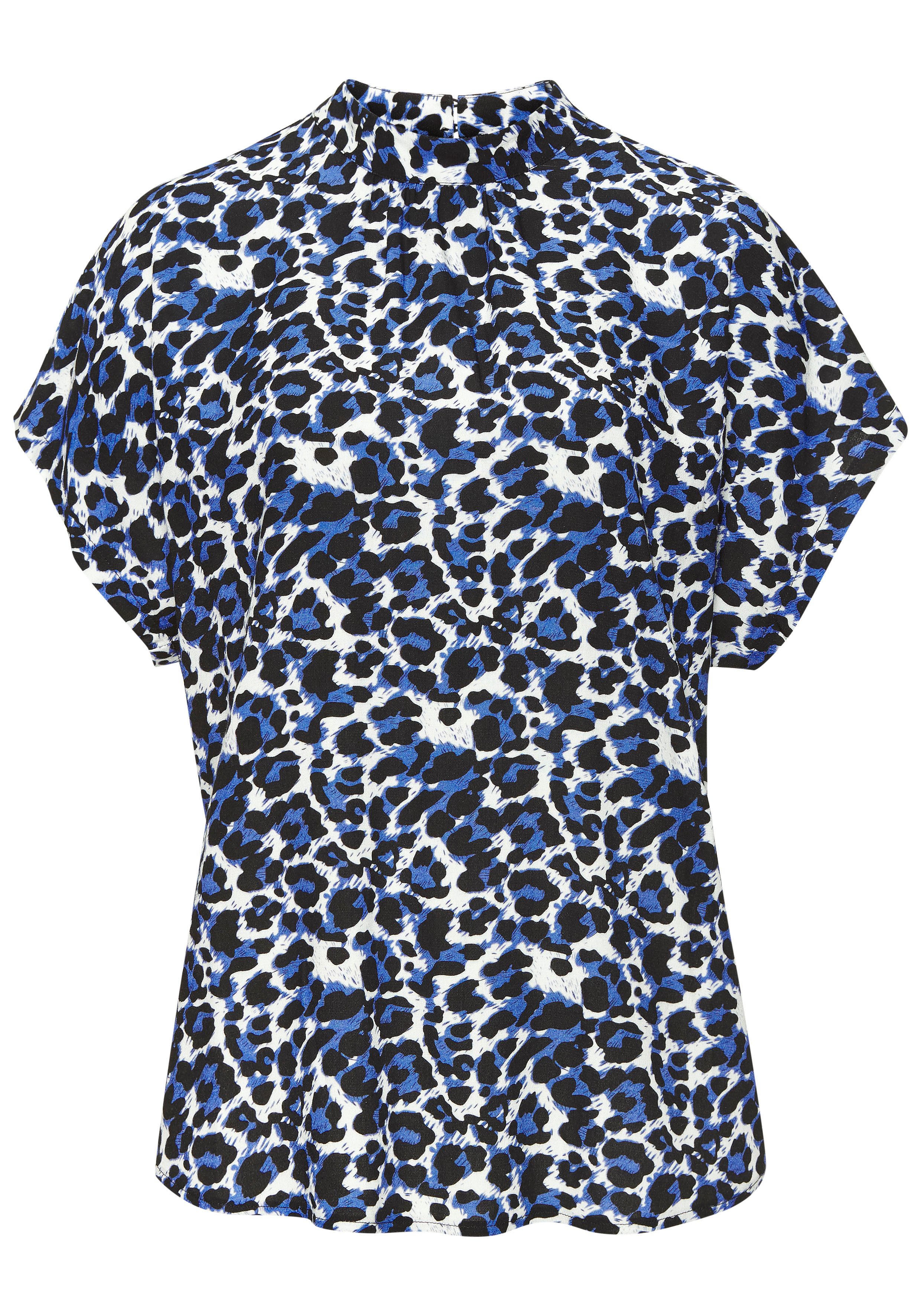 LASCANA Kurzarmbluse mit Alloverdruck, Damenbluse, sportlich elegant