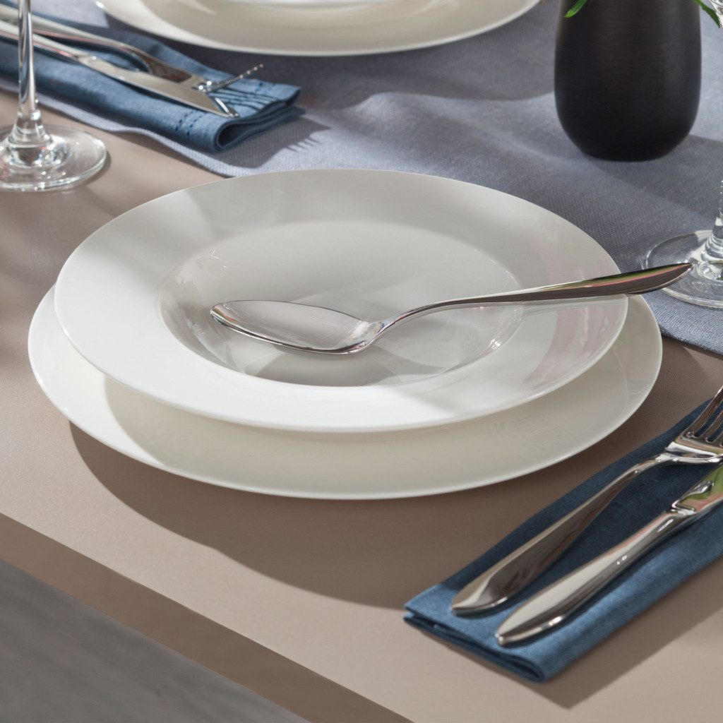 vivo Villeroy & Boch Group Suppenteller Basic White Suppenteller, (1 St), Premium Porcelain, mikrow.- & spülm.sicher, Made in Germany