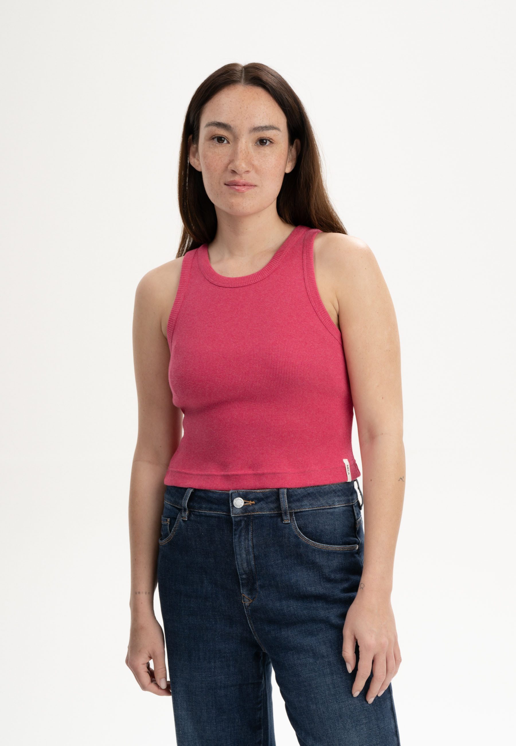 MELA Tanktop Cropped Ripp Tanktop Style PRISHA Ärmellos
