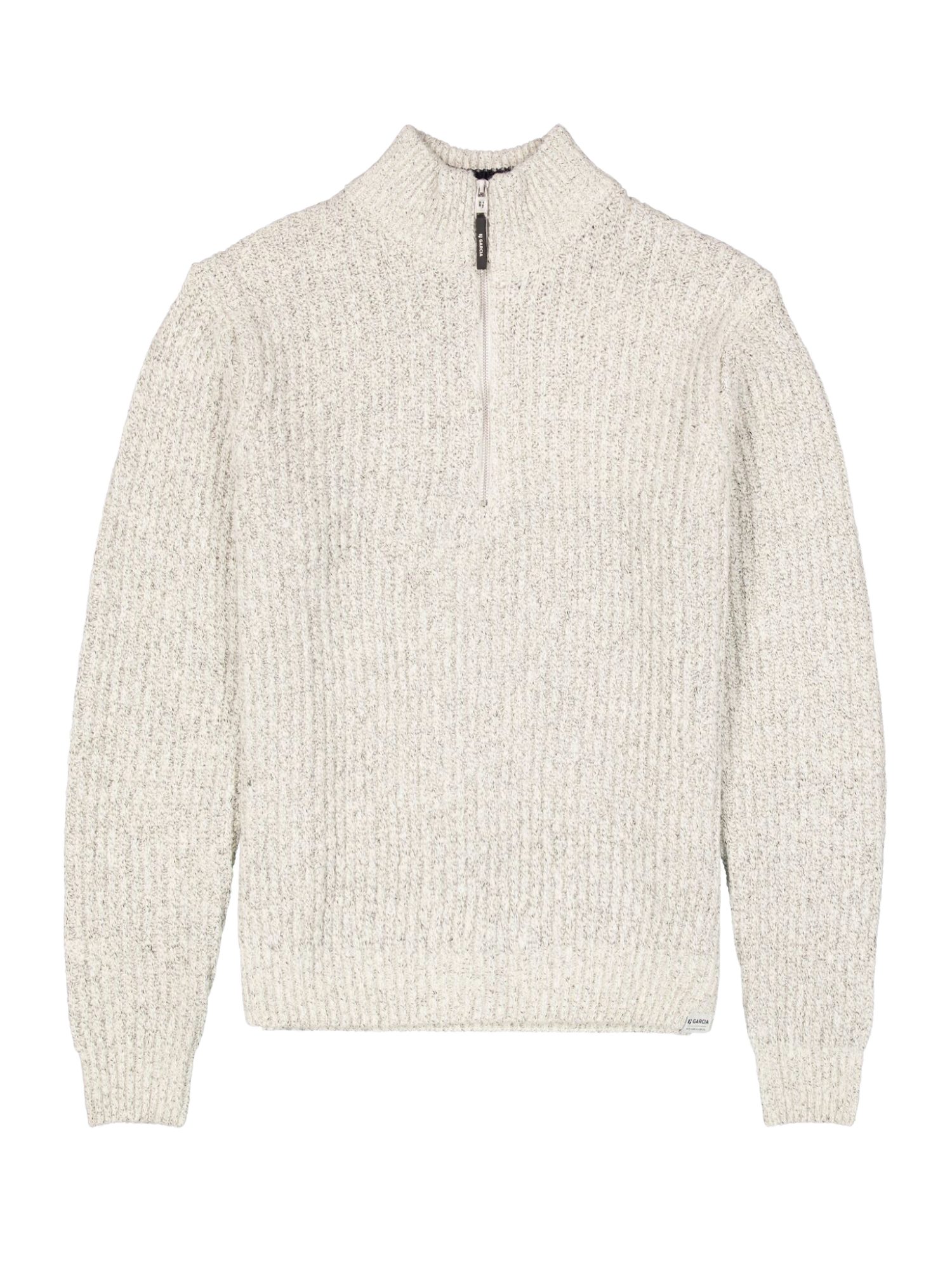 Garcia Strickpullover natur,Casual,Polyacryl,Strukturiert,Troyer-Kragen,Langarm,Relaxed Fit