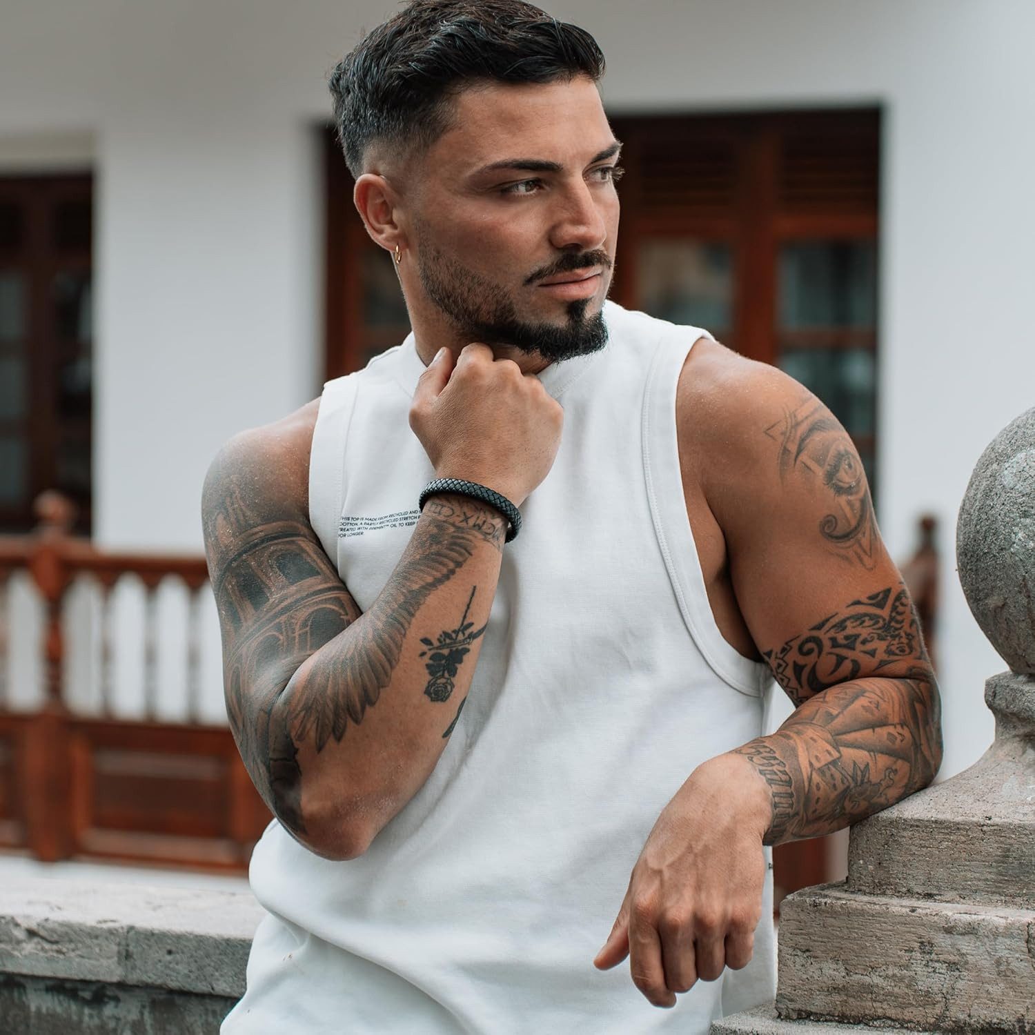 SERASAR Armband Echtlederarmband für Herren "Steady", Magnetic clasp