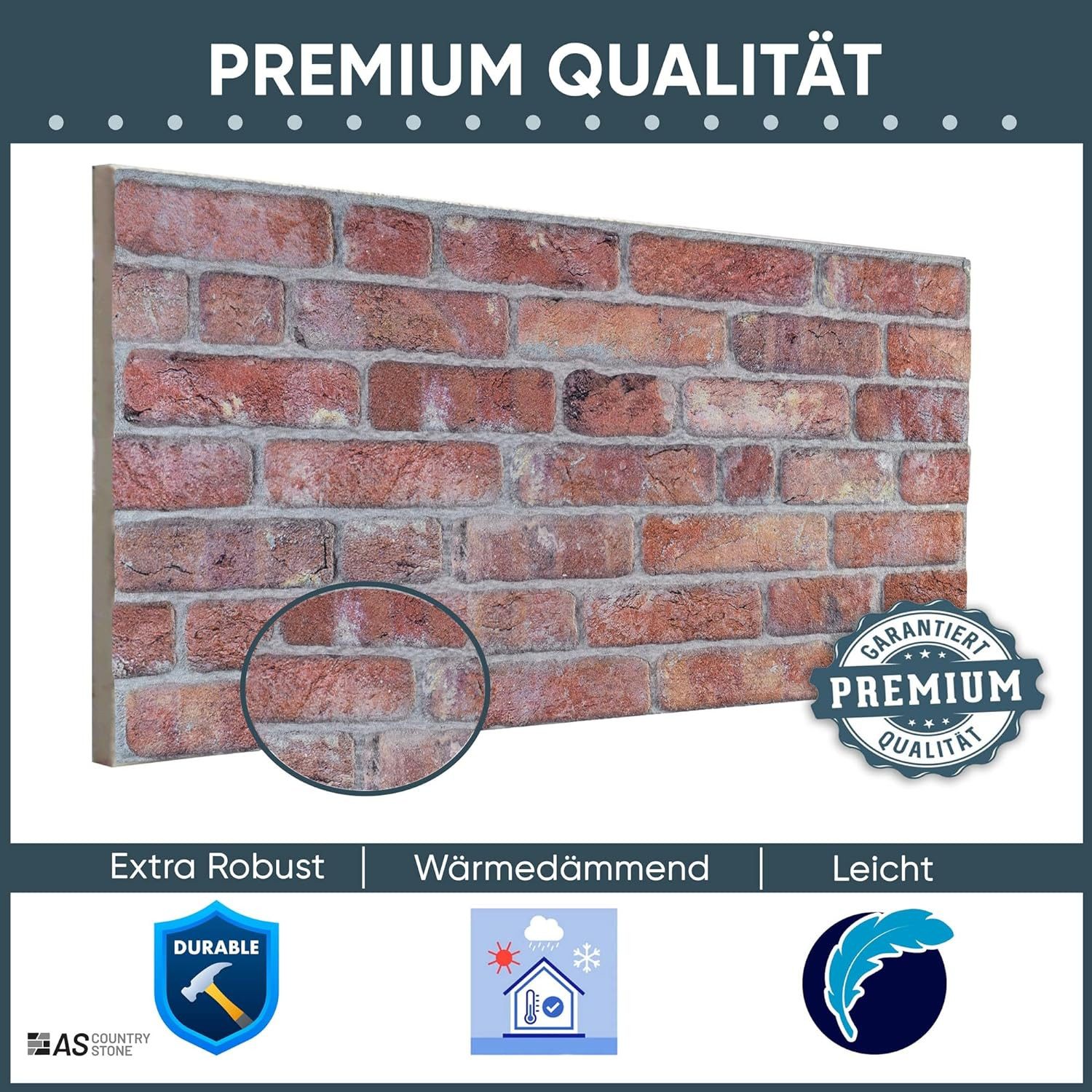 ASCountrystone Wandpaneel Backsteinoptik, BxL: 50,00x100,00 cm, günstig online kaufen