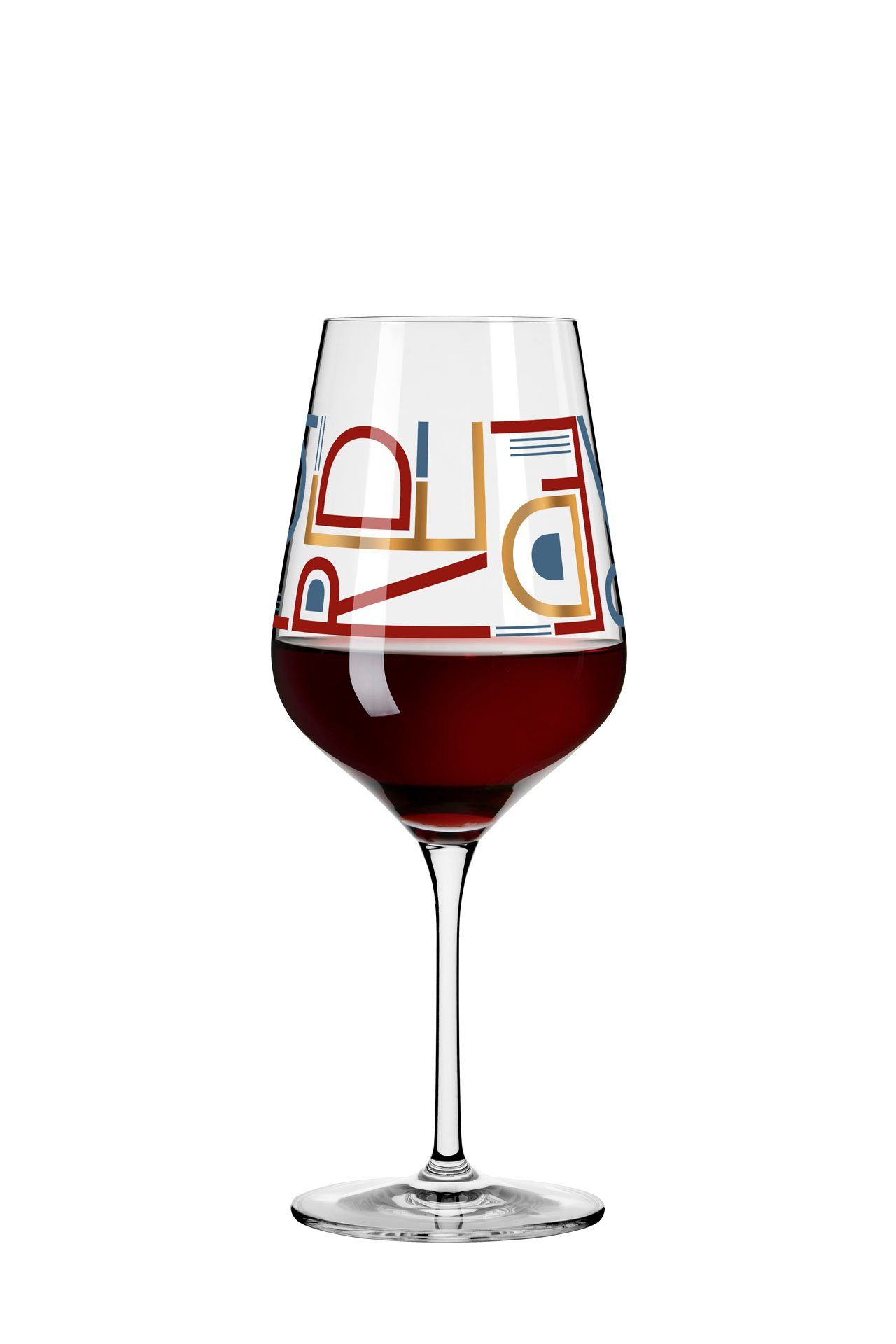 Ritzenhoff Rotweinglas Dekomiro 2er Herzkristall Rotwein Red, 2-tlg., Kristallglas, 2 Rotweingläser mit dekomiro Glastuch