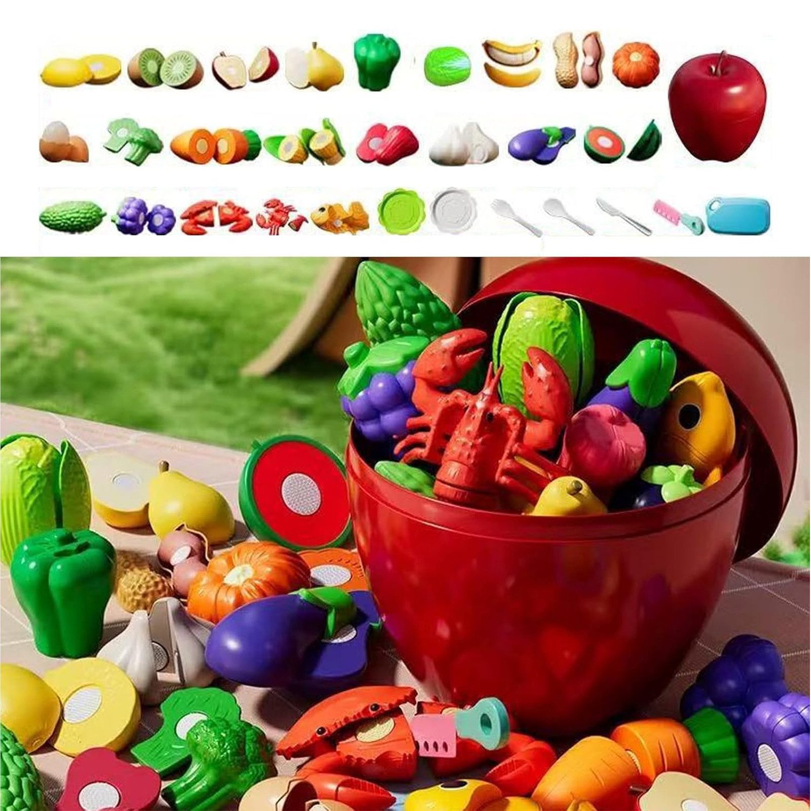 MODFU Spiellebensmittel Lernspielzeug für Kleinkinder 31-teiliges Küchen- u günstig online kaufen