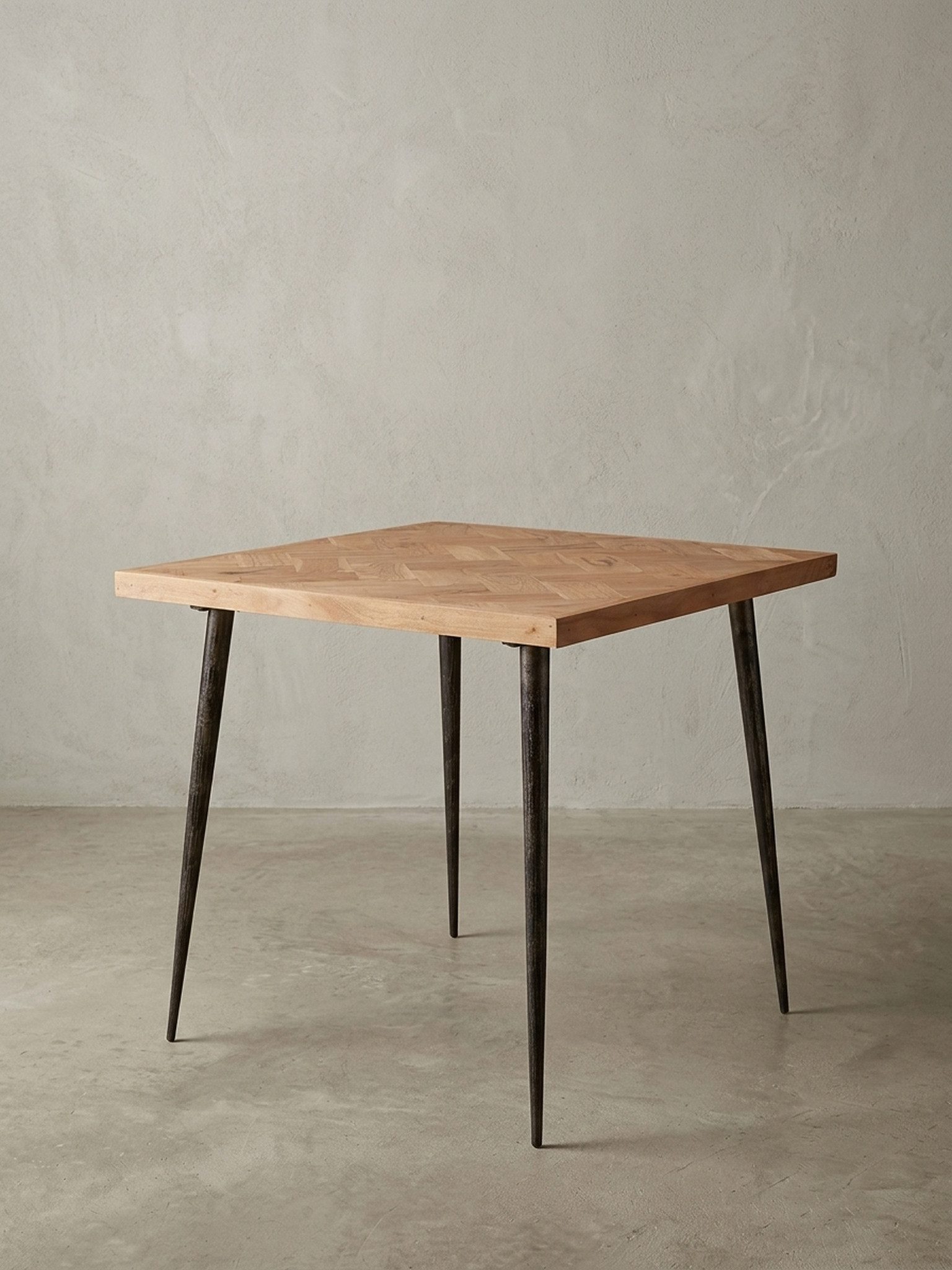 KADIMA DESIGN Esstisch Esszimmertisch 80x76x80 cm Massivholz Akazie / Metall Industrial, (Speisetisch Holz, Massivholztisch Quadratisch), Esstisch Massiv Klein, Küchentisch Holztisch Esszimmer, Kleiner