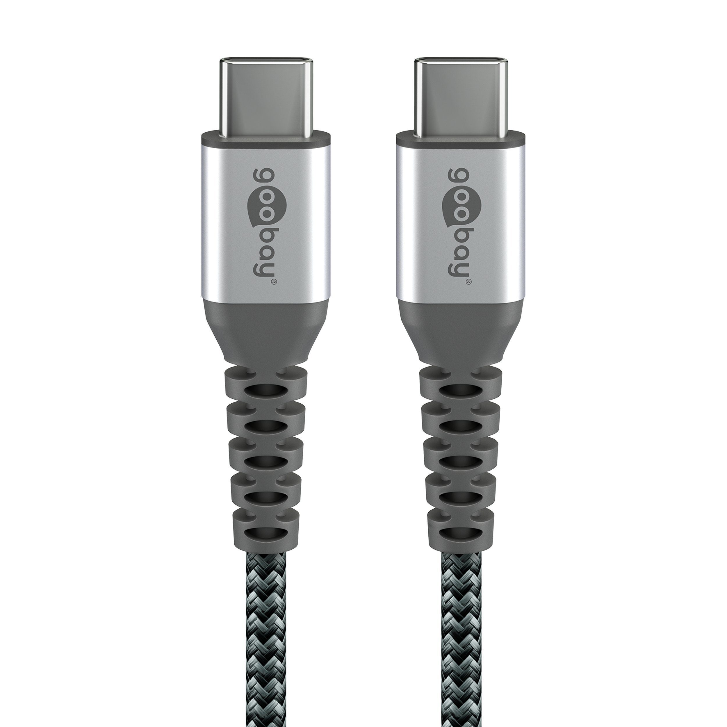 Goobay USB-C auf USB-C Электропровод mit Textilmantel und Metallsteckern Usb-кабель, USB-C, USB-C (100 cm), 480 Mbit/s Datenübertragungsrate