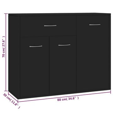 vidaXL Sideboard Sideboard Schwarz 88x30x70 cm Holzwerkstoff (1 St)