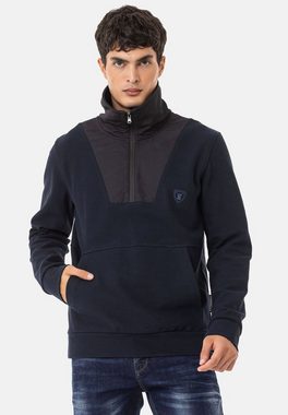 Cipo & Baxx Strickpullover mit praktischem Half-Zip