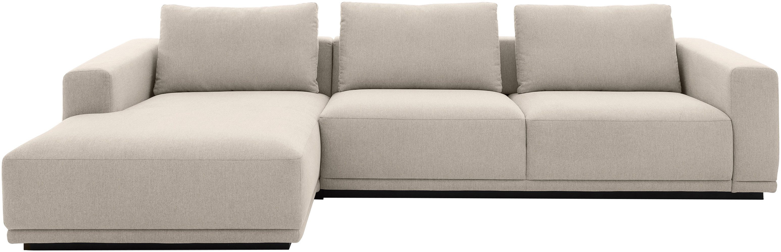 Musterring Ecksofa JustB! PM200, Holzrahmen in schwarz, wahlw. Sitzvorzug, Breite 316cm, Anreihsofa rechts & Longchair links, mit elektrischem Sitzvorzug