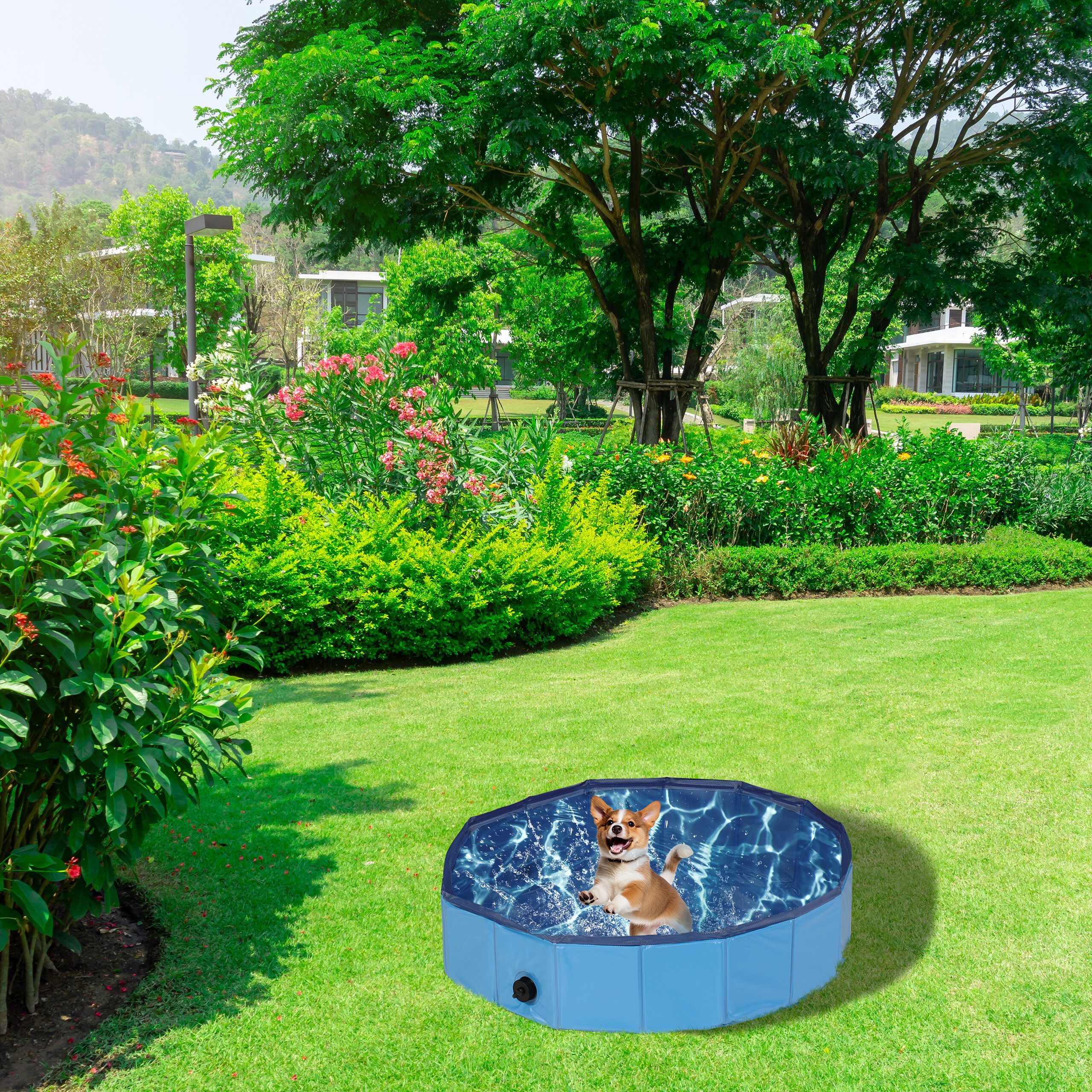 relaxdays Hundepool Blauer Hundepool, (1-tlg), M