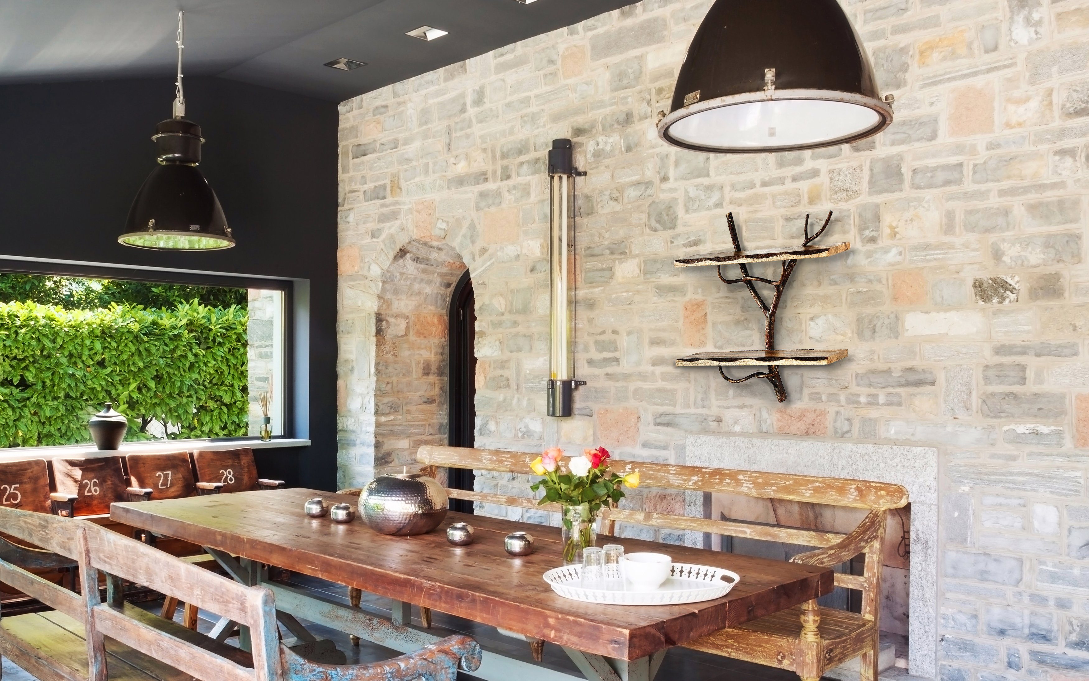 Kobolo Regal Wandregal Hängeregal -Ast Zweig- mit 2 Böden günstig online kaufen