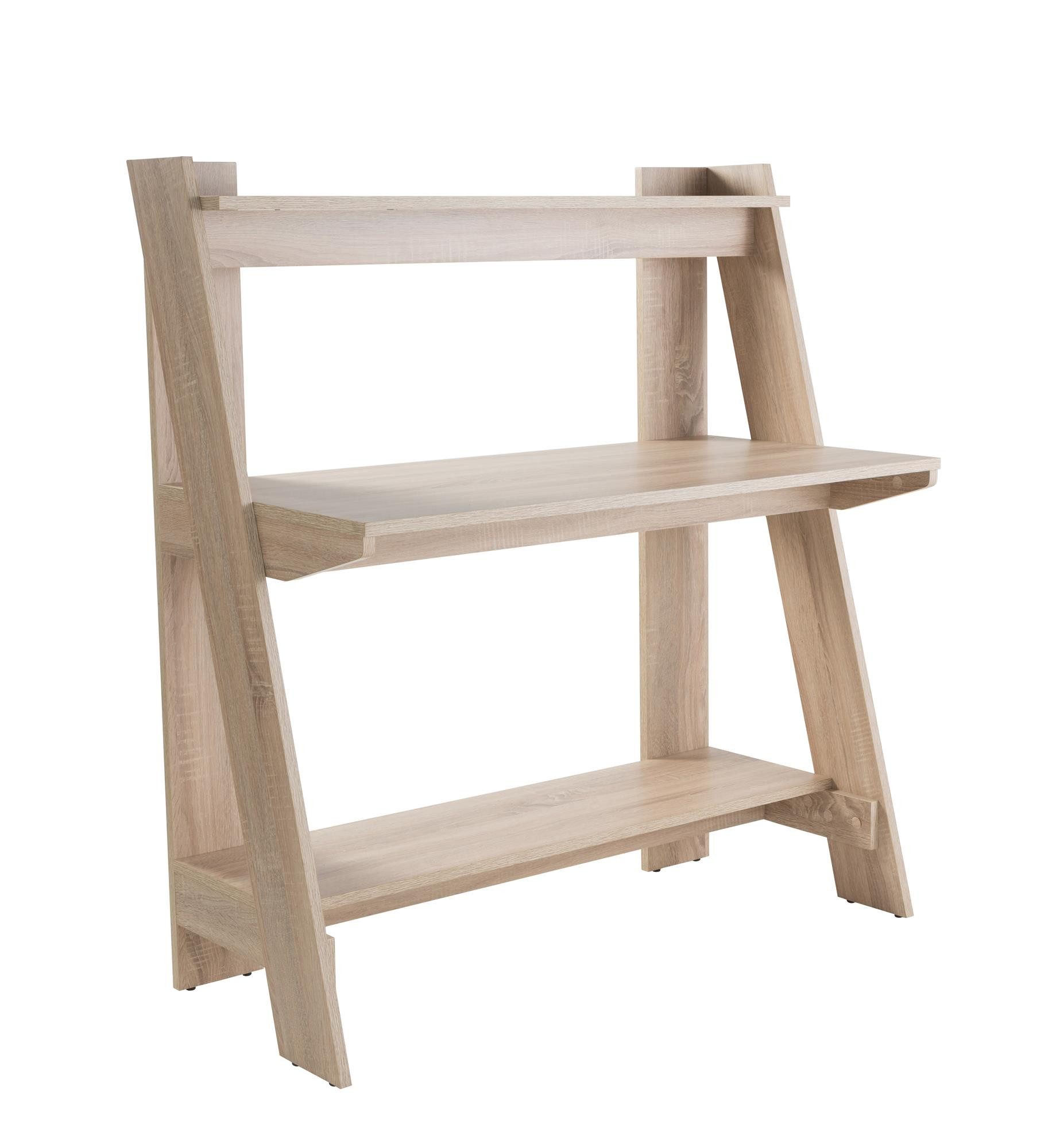 loft24 Schreibtisch Arizona, Regalschreibtisch in Eicheoptik aus MDF