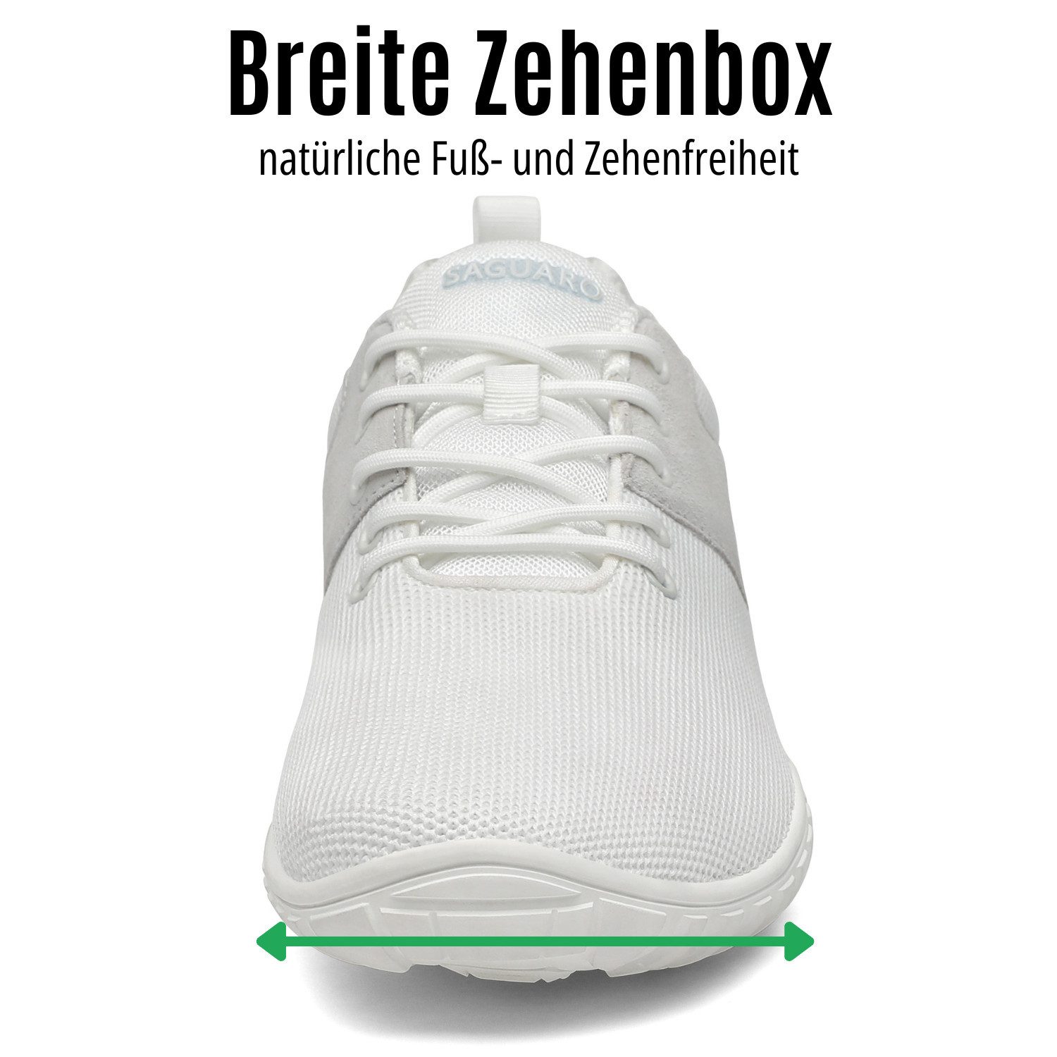 SAGUARO Active Sommer Barfußschuh (6mm Sohlenstärke, Nullabsatz, bequem, leicht, atmungsaktiv, rutschfest) Minimalschuhe Sportschuhe Sneaker Halbschuh Schnürschuh Freizeitschuhe