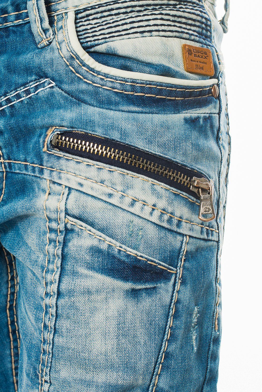 Regular-fit-Jeans Herren Jeans Hose mit stylischen Applikationen