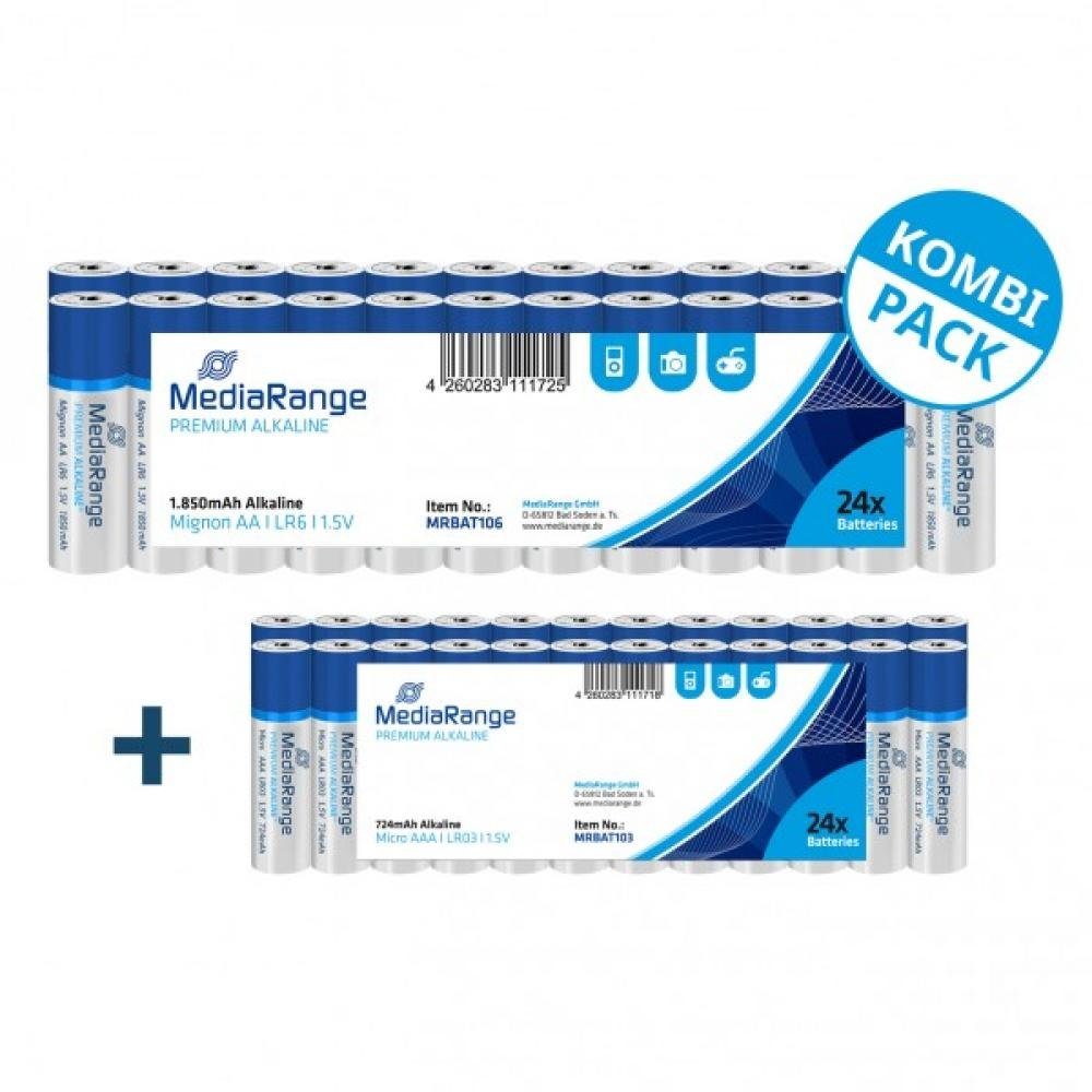 Mediarange MediaRange Premium Produkt Bundle, AAA, LR03, Micro, AA, LR6, Mignon, Batterie