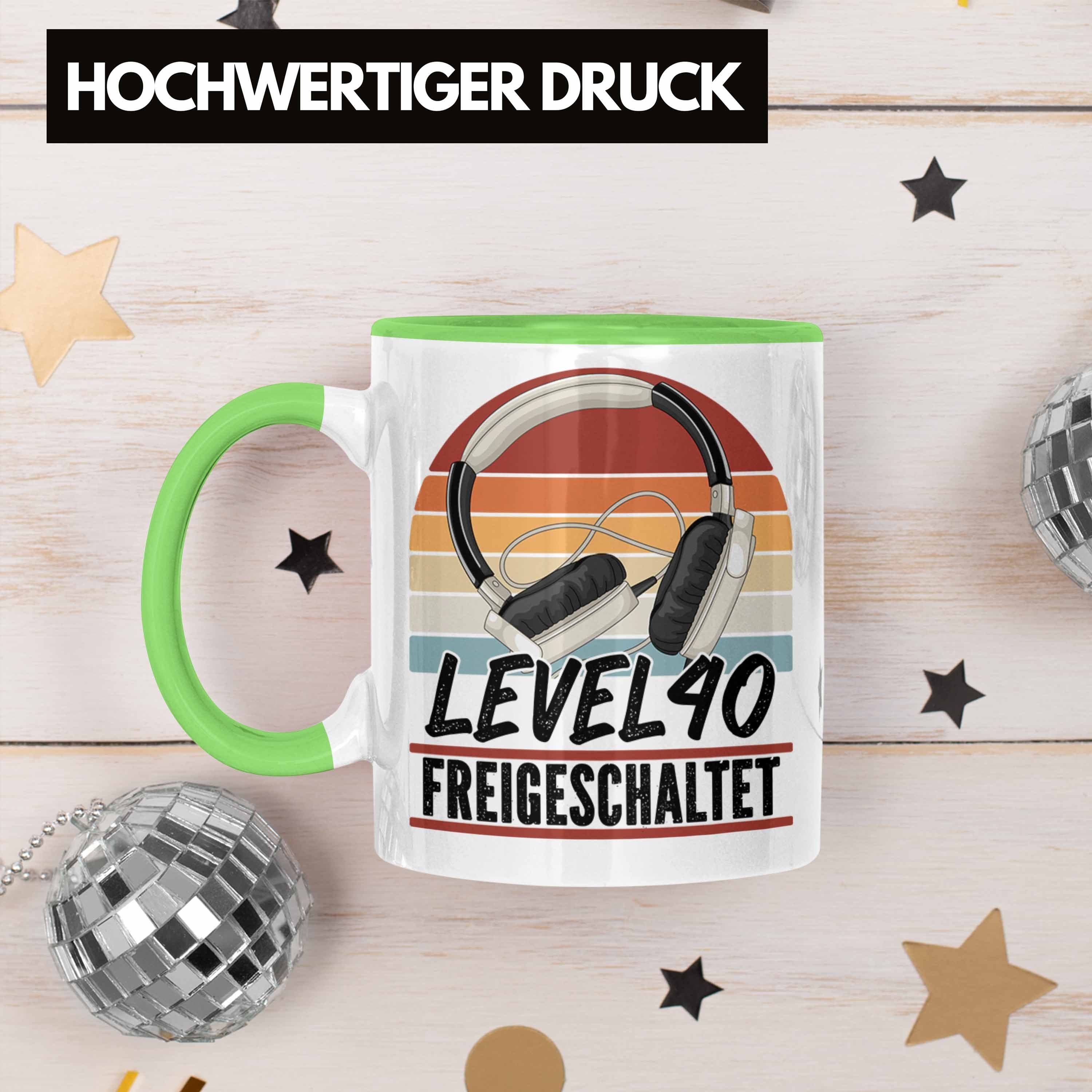 Gaming Tasse Gamer Geburts Männer Trendation 40. Kaffee-Becher Geschenk Geburtstag Grün 40er