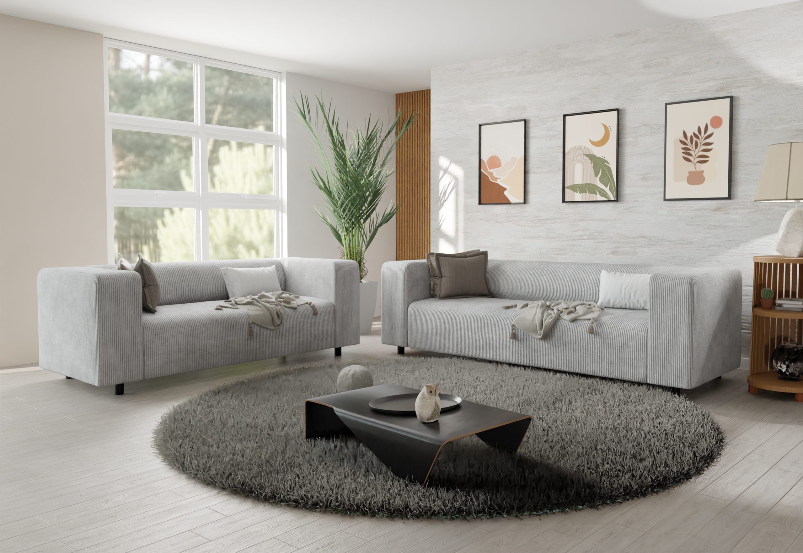 S-Style Möbel Polstergarnitur 3+2 Gustav aus Cord-Stoff mit bequemem Sitz, günstig online kaufen