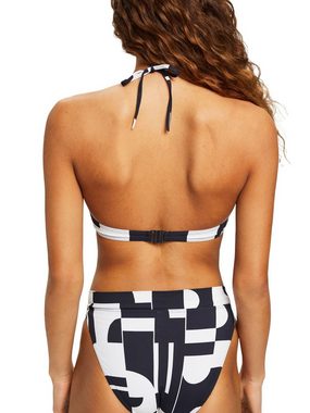 Esprit Triangel-Bikini-Top Wattiertes Neckholder-Bikinitop mit Retro-Print