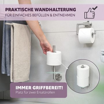 bremermann Toilettenpapierhalter Bad-Serie PIAZZA - Ersatzrollenhalter inkl. Kleber