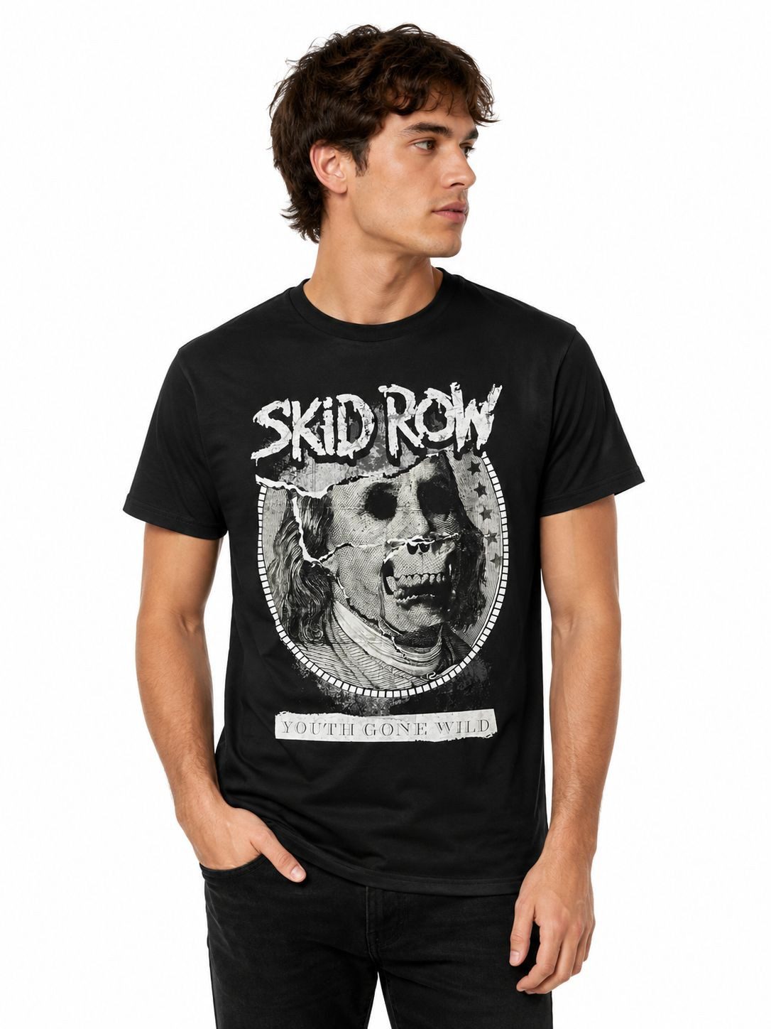coole-fun-t-shirts Print-Shirt Skid Row Herren T-Shirt Schwarz Heavy Metal Rock Band Shirt SKID ROW Bandshirt Konzert Festival