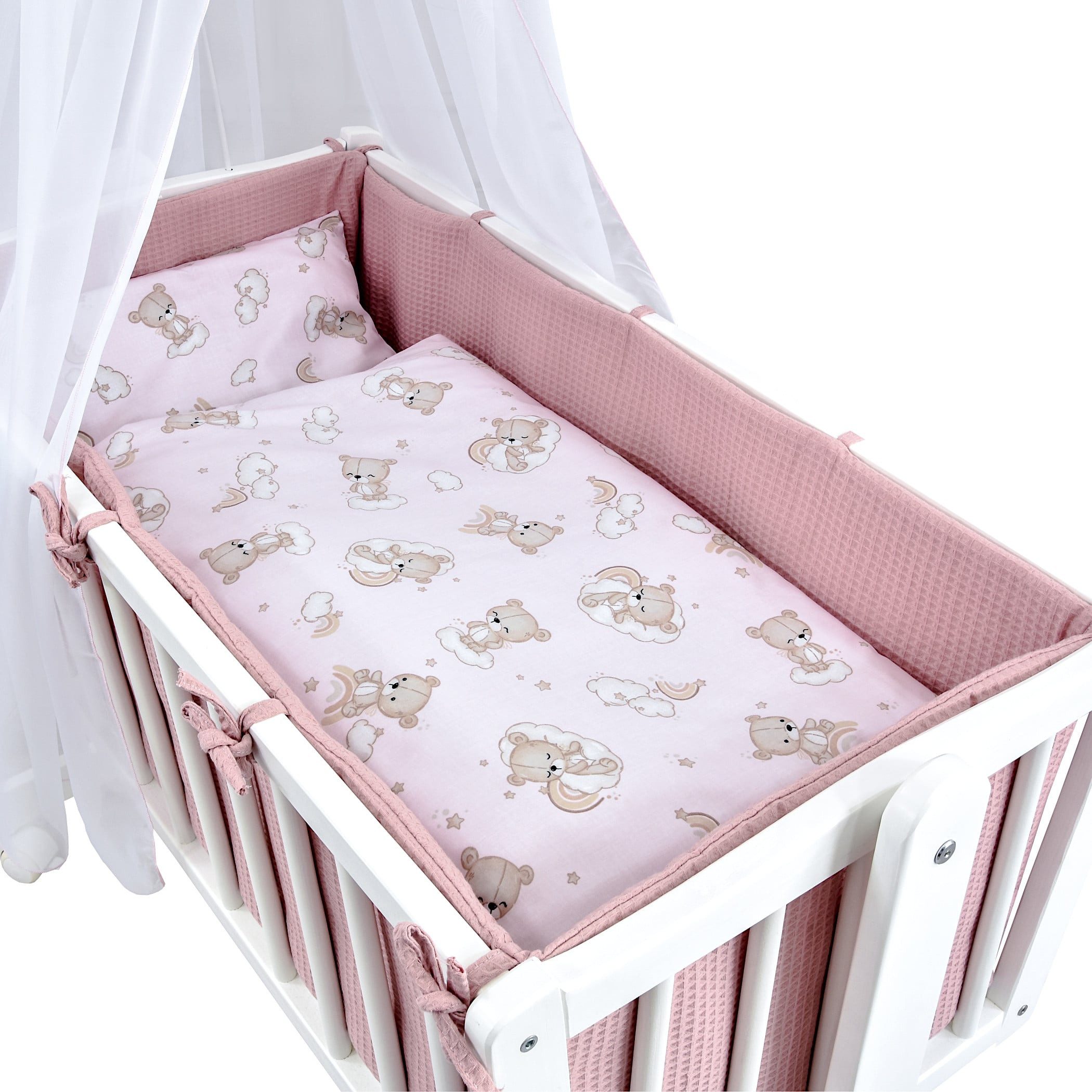 Babybettwäsche Baby Wiegenset Waffelpique