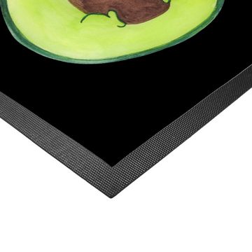 Fußmatte Avocado mit Kern - Schwarz - Geschenk, Türvorleger, Schmutzmatte, Avo, Mr. & Mrs. Panda, Höhe: 0.6 mm