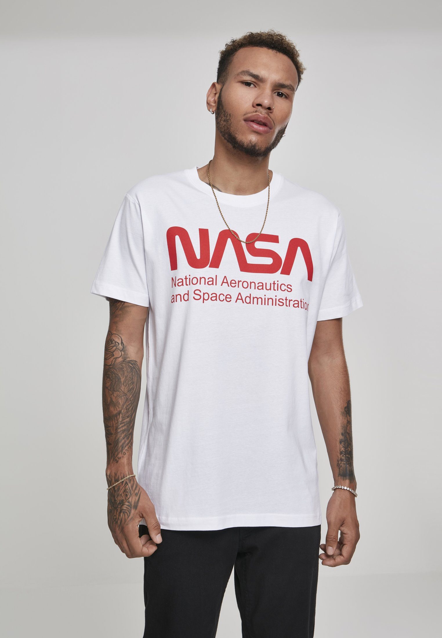 MisterTee T-Shirt Herren NASA Wormlogo Tee (1-tlg) white