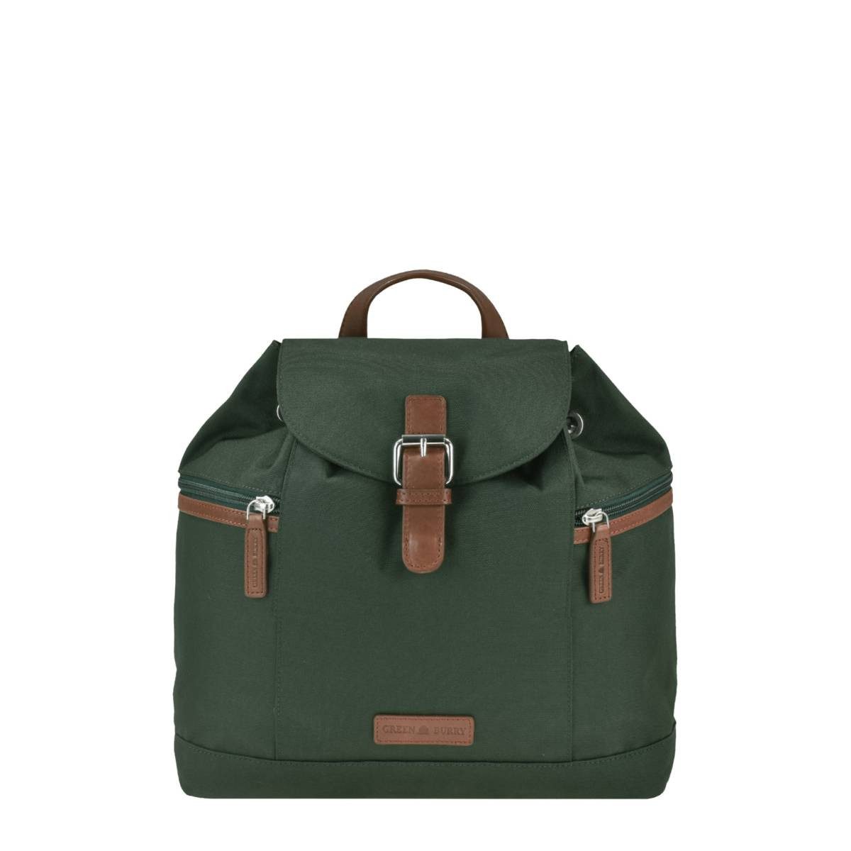 Greenburry Freizeitrucksack "Heidi" leichter Nylonrucksack, Rucksack 32x28cm, kleiner Damenrucksack Cityrucksack klein, grün