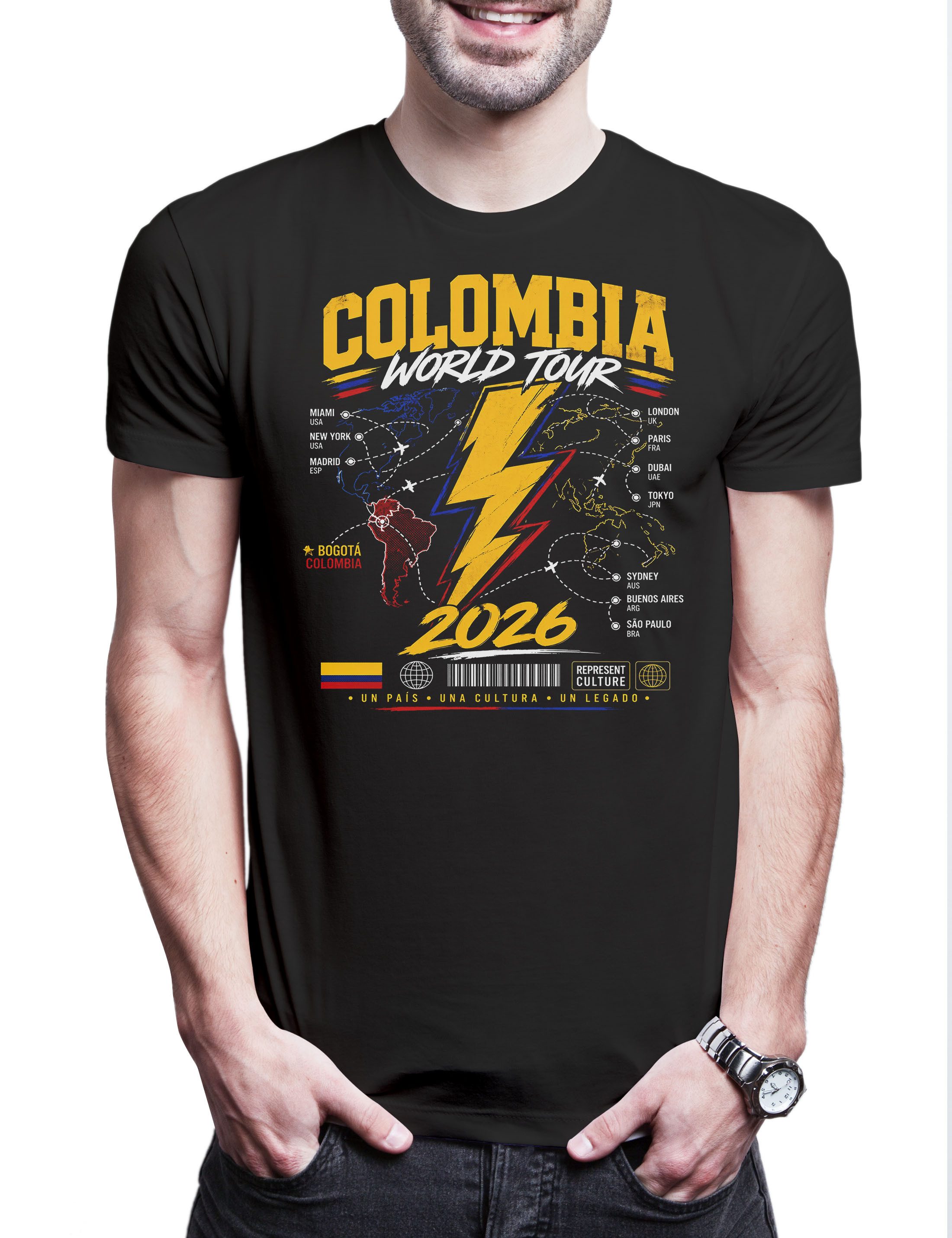 Urban Backwoods Print-Shirt Team Colombia 1 Herren T-Shirt Kolumbien Fußball WM Soccer Football (1-tlg) Turnier 2026 Weltmeisterschaft Fan