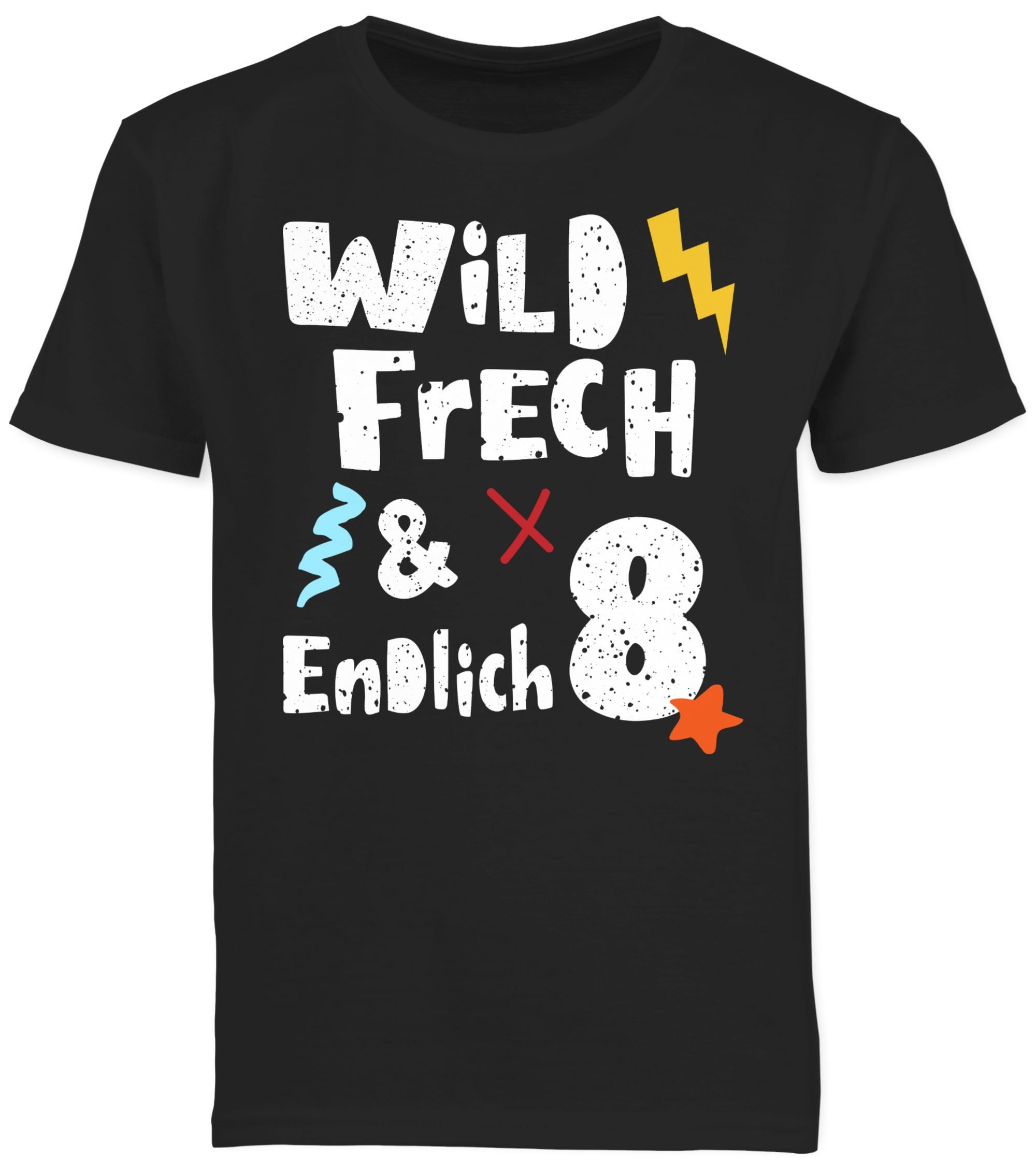 T-Shirt Wild frech und endlich 8 - Acht Jahre Wunderbar