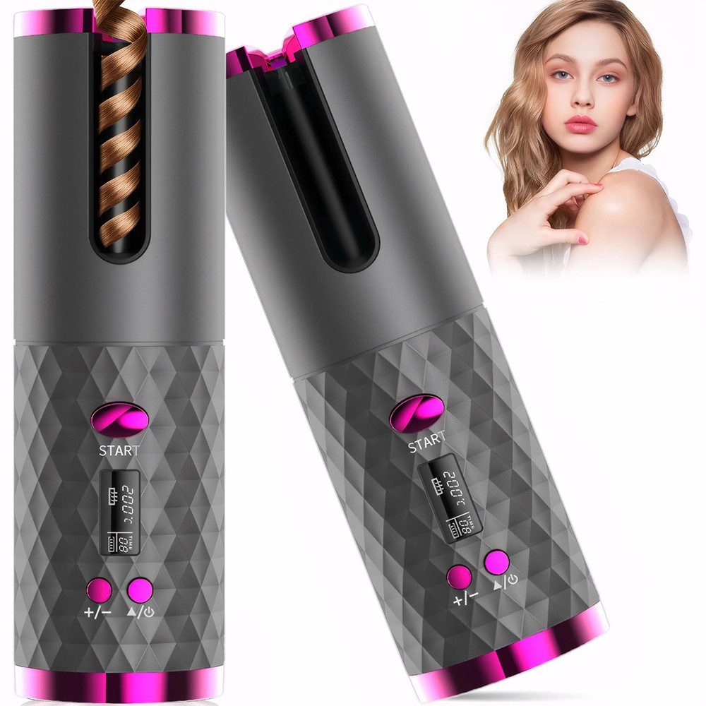 Lockenstab Automatischer Lockenstab Kabelloser mit Temperatureinstellungen