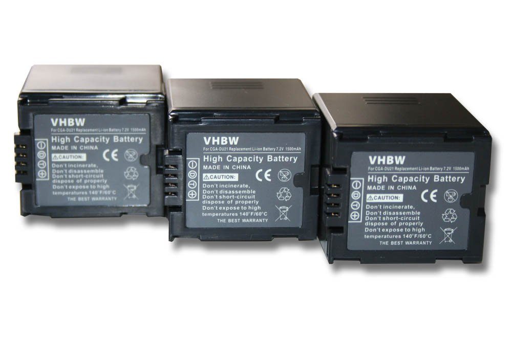 vhbw passend für Panasonic VDR-D160, 1500 mAh VDR-D100, VDR-D220, VDR-D150, Kamera-Akku