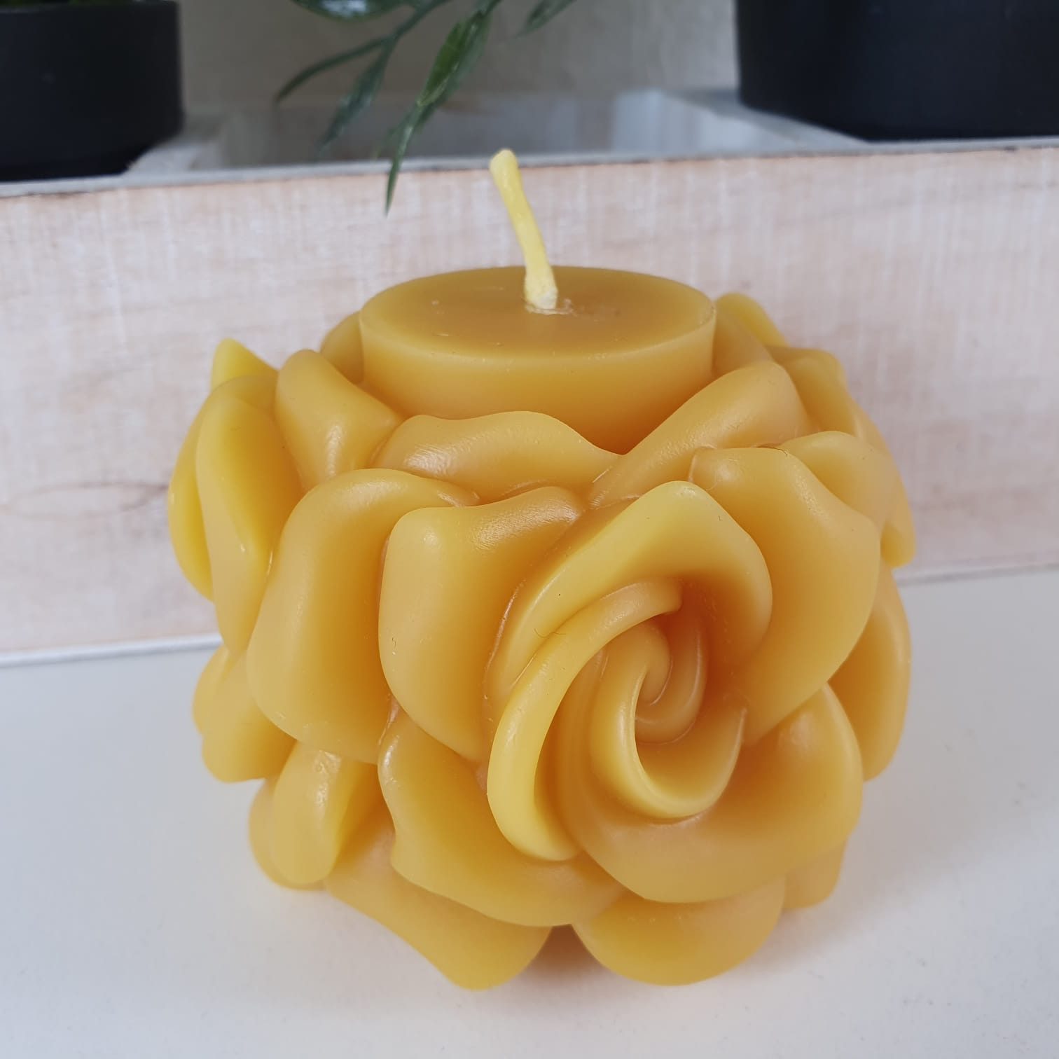 Aspinaworld Formkerze Bienenwachskerze - Rosen Kerze 6 cm -100% Bienenwachs günstig online kaufen