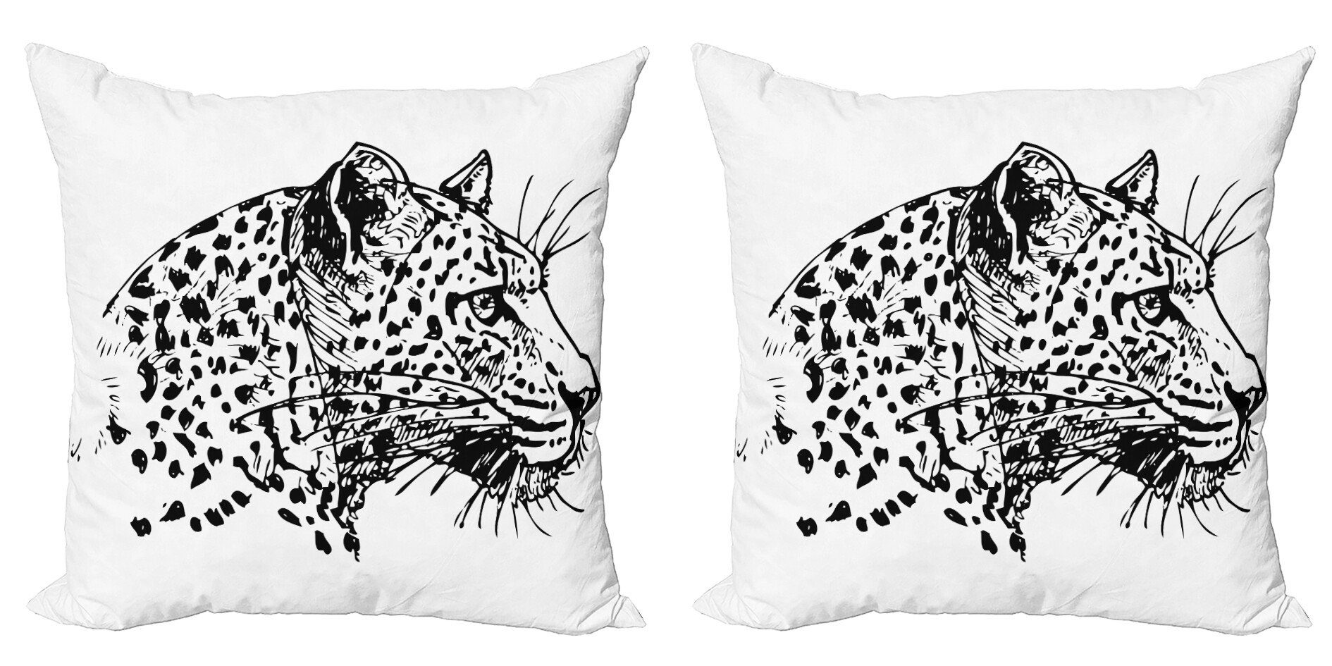 Kissenbezüge Modern Accent Doppelseitiger Digitaldruck, Abakuhaus (2 Stück), Skizze Jaguar Sketch Wildlife